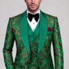 Green Floral Tuxedo Black Trousers Jacket Length Portrait from Gentlemansguru.com