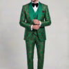Green Floral Tuxedo Matching Trousers Full Length from Gentlemansguru.com