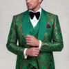 Green Floral Tuxedo Three Quarter Cuff Adjustment Portrait from Gentlemansguru.com