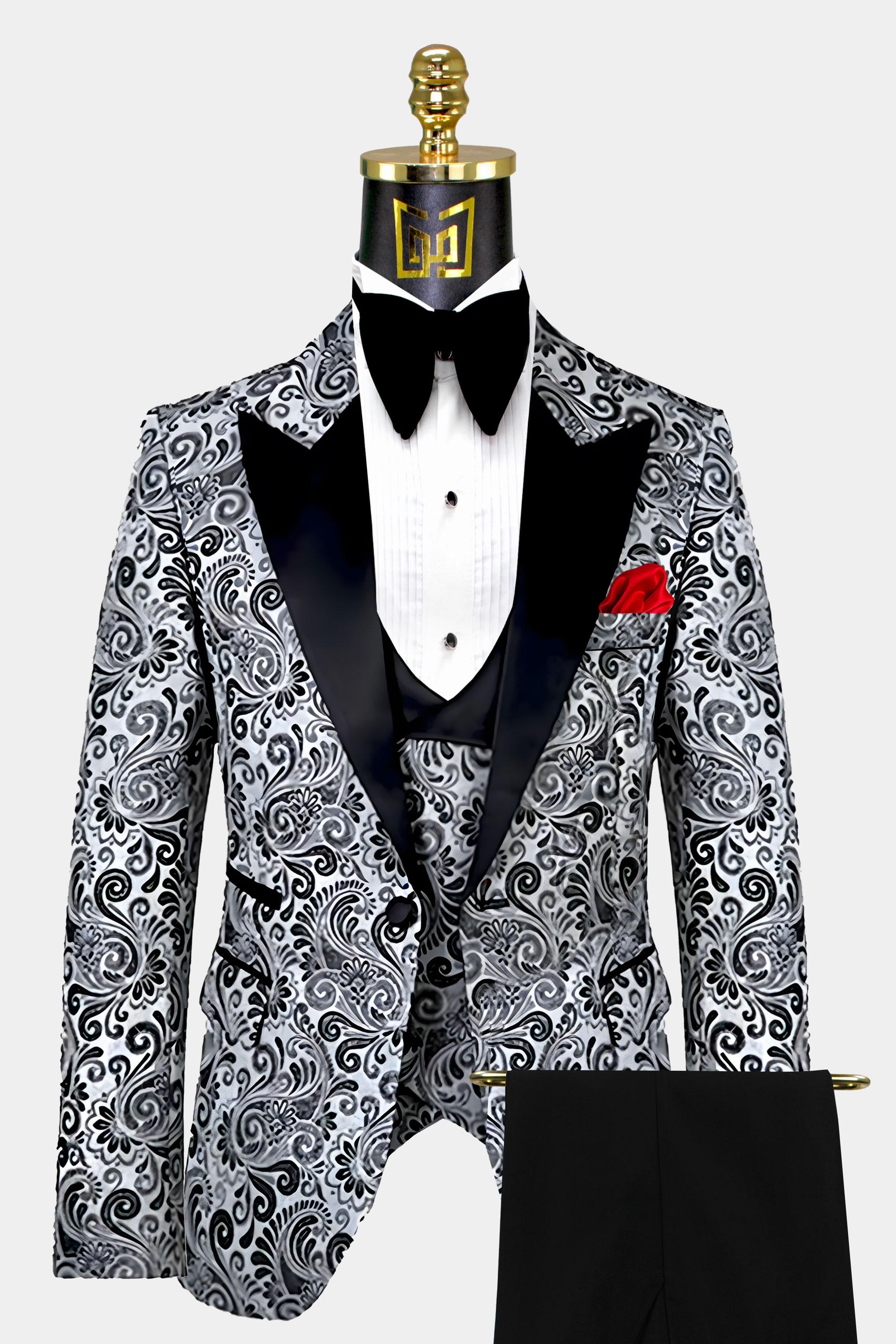 Men Suit White Ivory Tuxedo Groom Wedding Paisley Shawl Lapel Prom Party  Suits