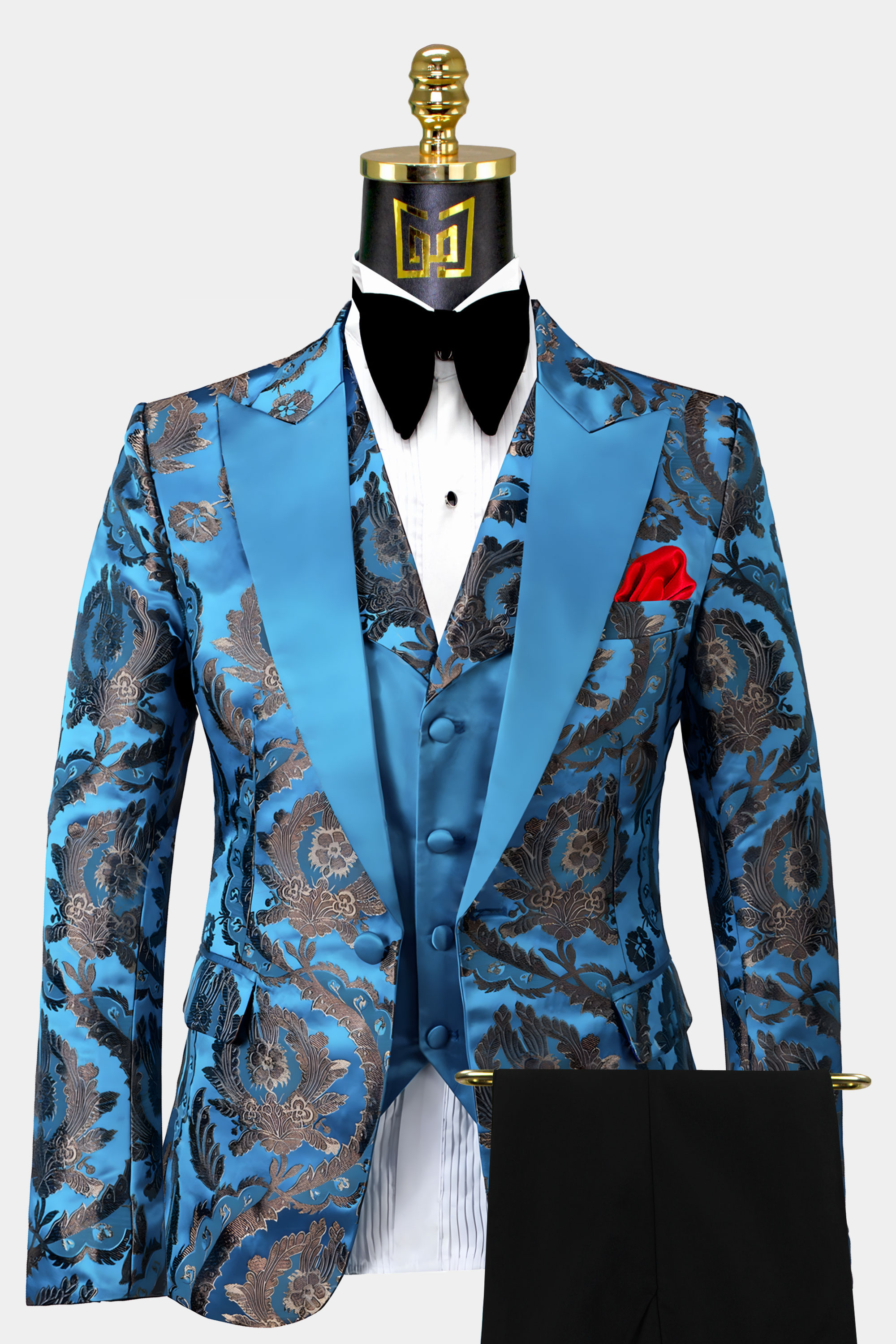 3 Piece Light Blue Tuxedo Suit | Gentleman's Guru