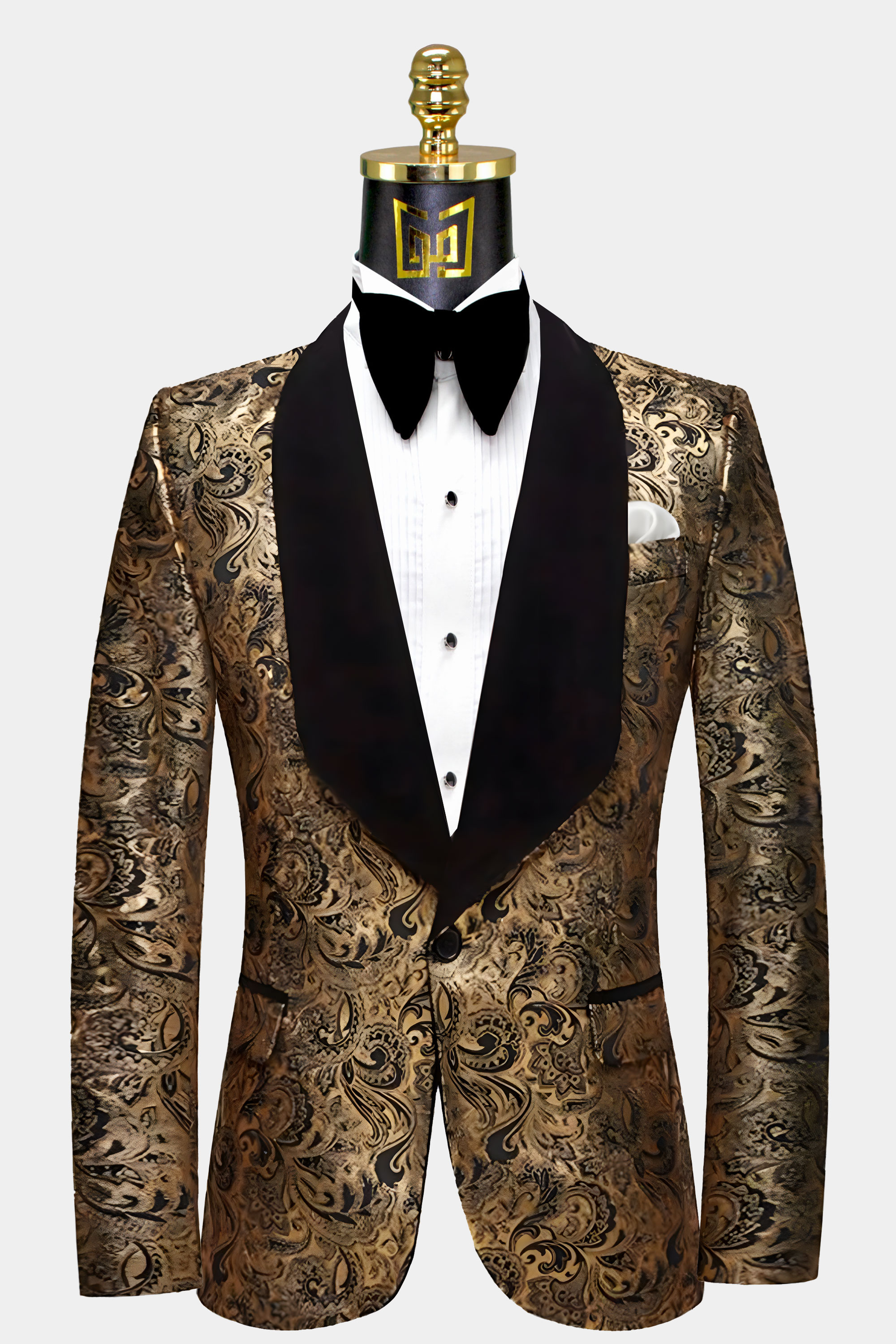 Black & Gold Paisley Tuxedo Jacket