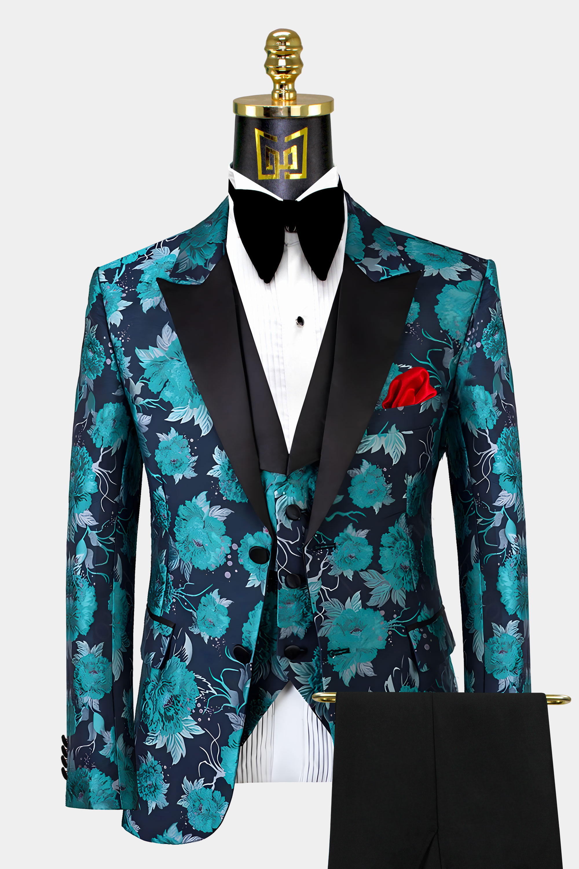 Mens-Black-and-Turquoise-Tuxedo-Wedding-Groom-Prom-Suit-from-Gentlemansguru.com