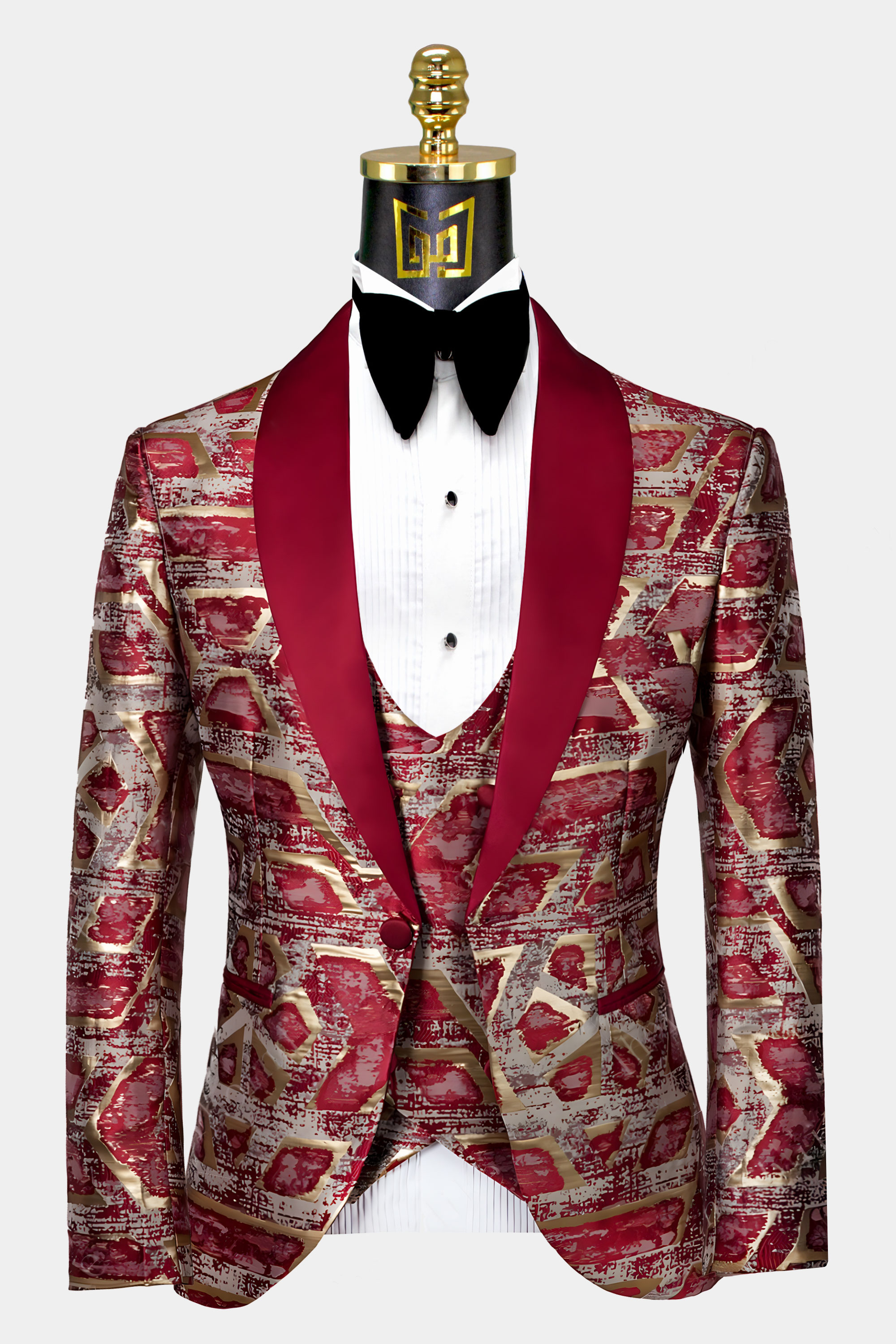 Burgundy and Gold Tuxedo Suit | Gentleman's Guru