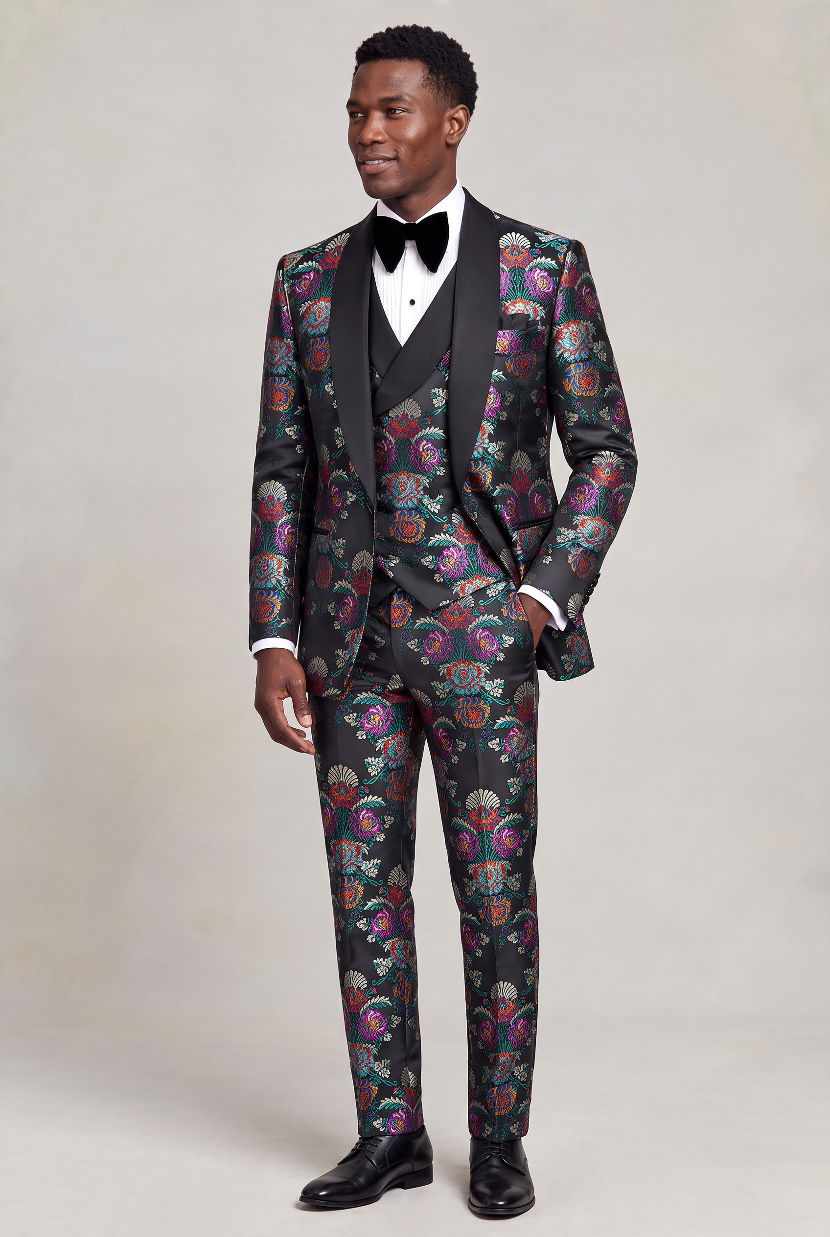 Multi Color Tuxedo Matching Trousers Full Body Standing from Gentlemansguru.com