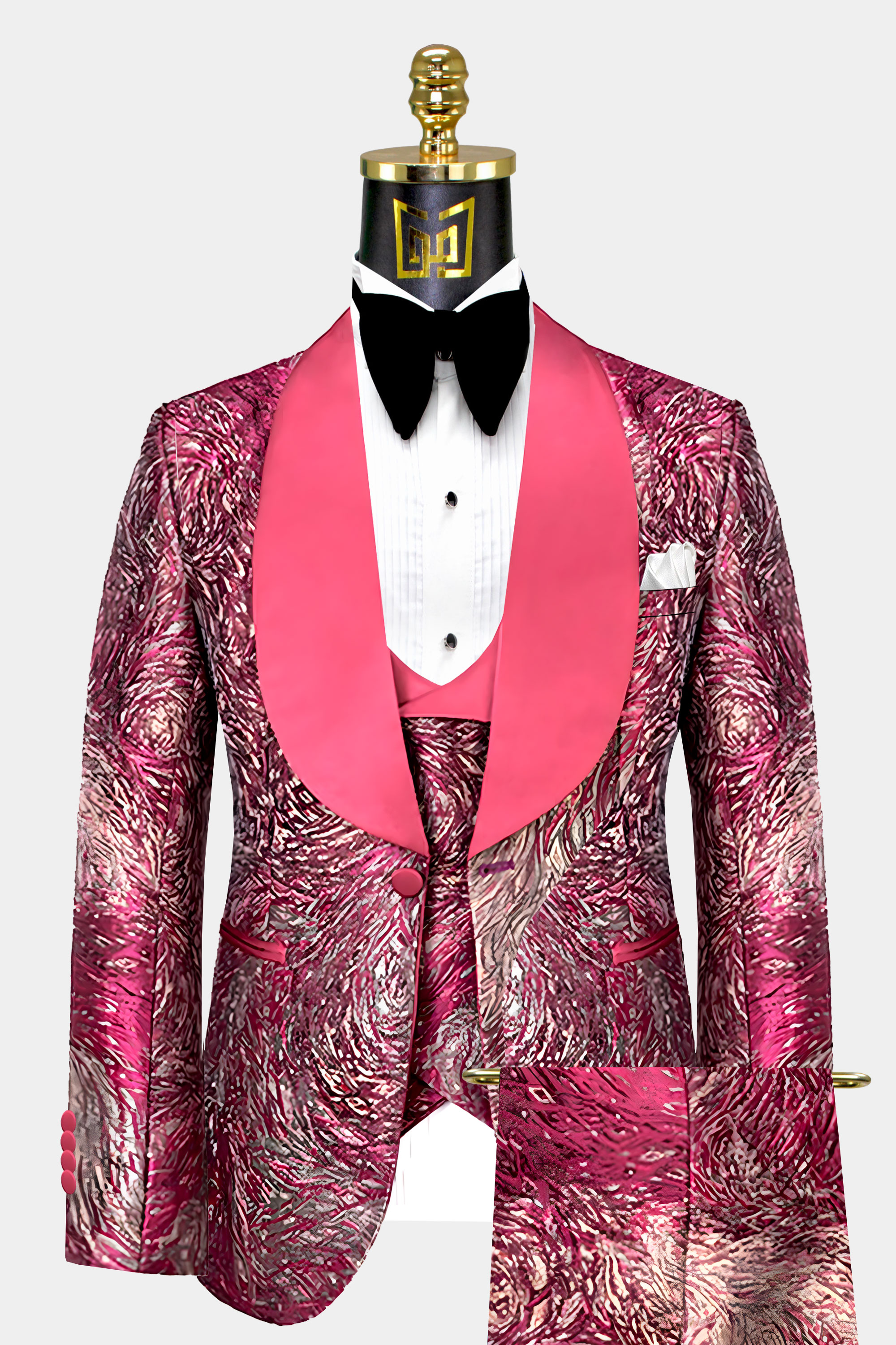 Punch-Pink-Tuxedo-Prom-Groom-Wedding-Suit-For-Men-from-Gentlemansguru.com