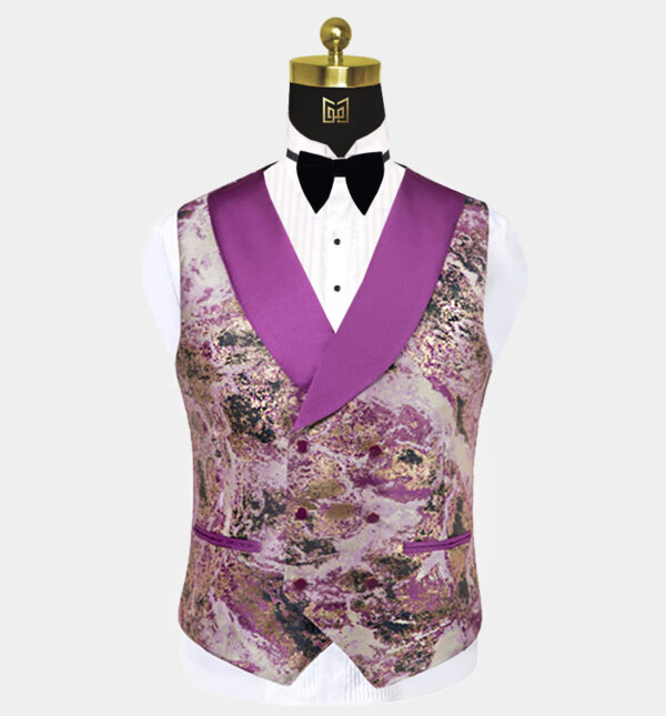 Purple-and-Gold-Tuxedo-Vest-Wedding-Waistcoat-from-Gentlemansguru.com