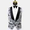 Silver-Floral-Tuxedo-Vest-Wedding-Waistcoat-from-Gentlemansguru.com