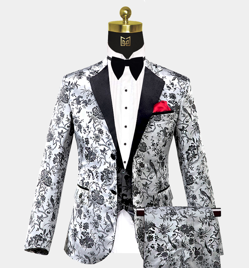 Silver-Floral-Tuxedo-Wedding-Prom-Suit-from-Gentlemansguru.com