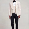 All Champagne Tuxedo Black Trousers Full Body Standing from Gentlemansguru.com