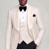 All Champagne Tuxedo Black Trousers Jacket Length Portrait from Gentlemansguru.com