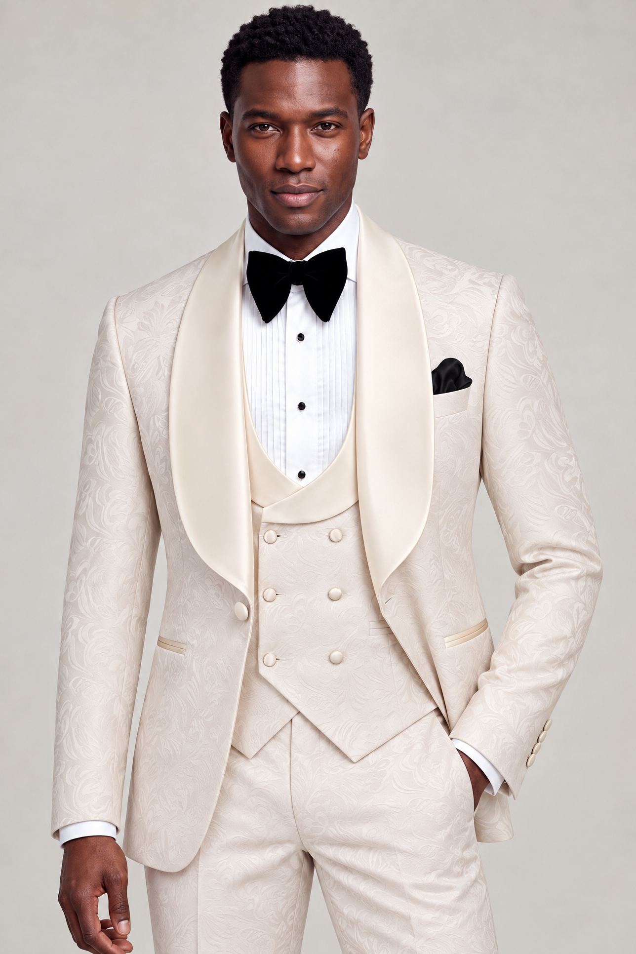 All Champagne Tuxedo Cropped Jacket Length Thumbnail from Gentlemansguru.com