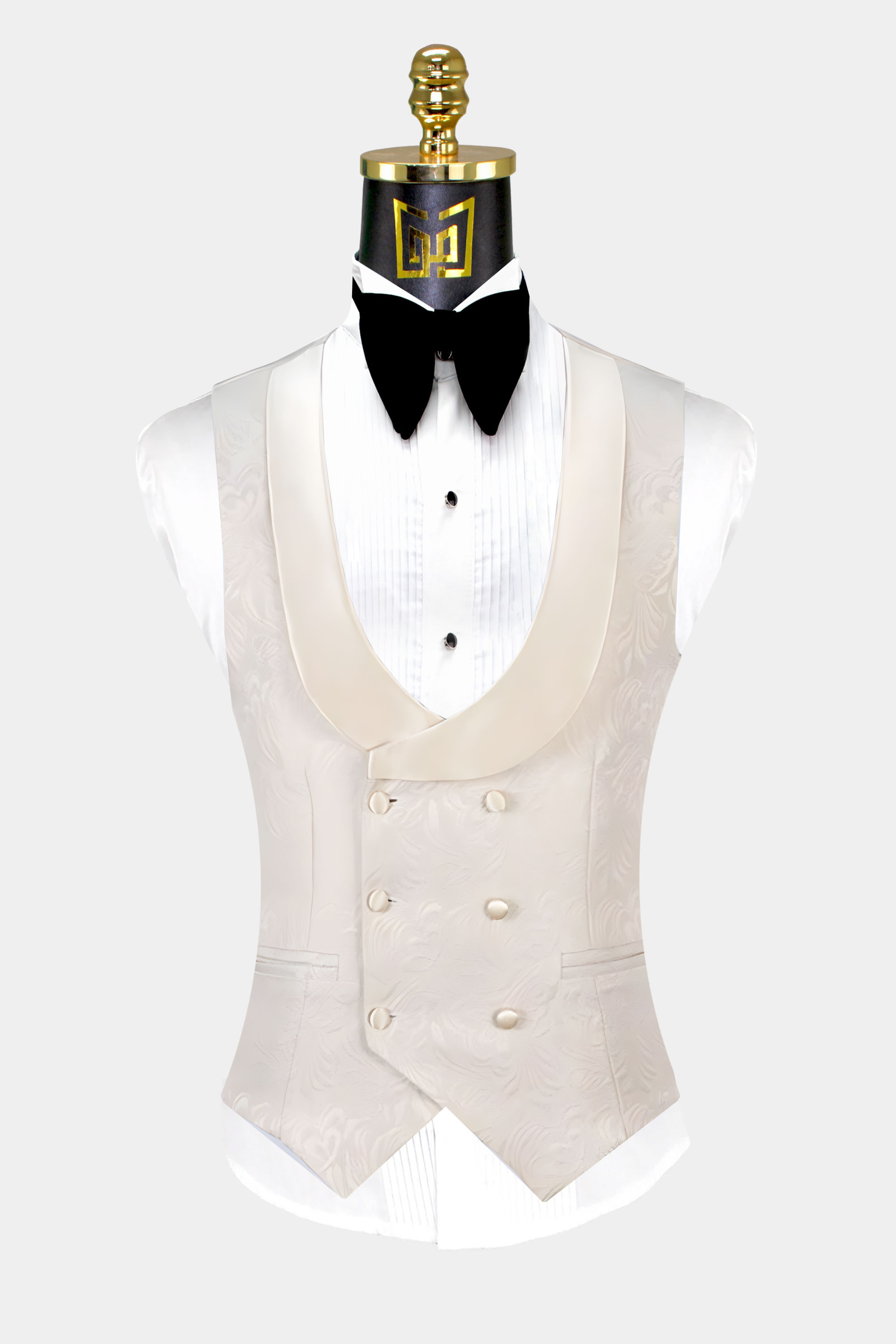All-Champagne-Tuxedo-Vest-Wedding-WAistcoat-from-Gentlemansguru.com