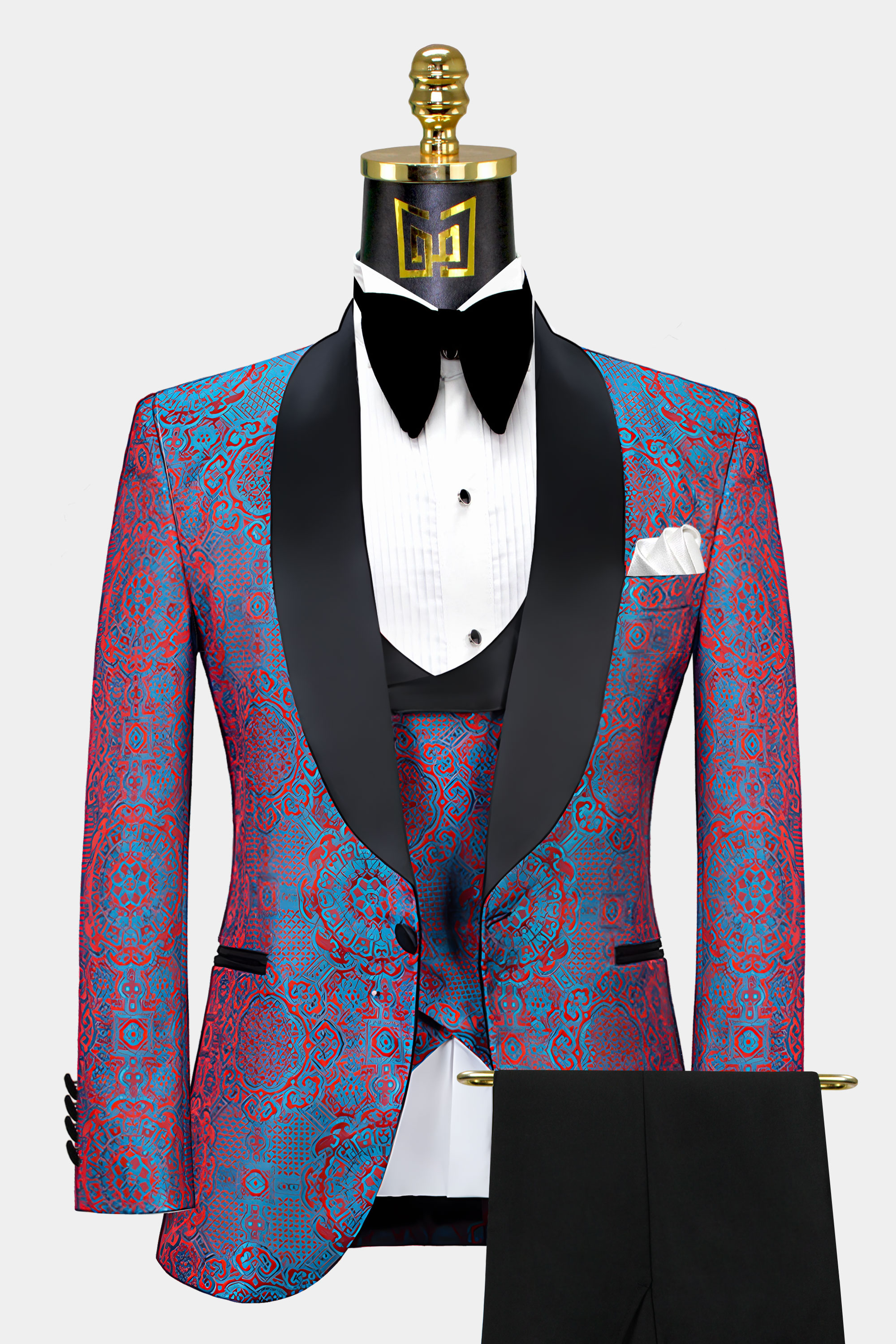 Blue and Red Tuxedo - 3 Piece | Gentleman's Guru