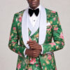 Floral Green Tuxedo Jacket Length Cuff Styling Portrait from Gentlemansguru.com