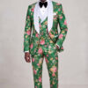 Floral Green Tuxedo Matching Trousers Full Body Standing from Gentlemansguru.com