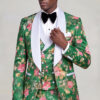 Floral Green Tuxedo Side Front Lapel Detail Portrait from Gentlemansguru.com