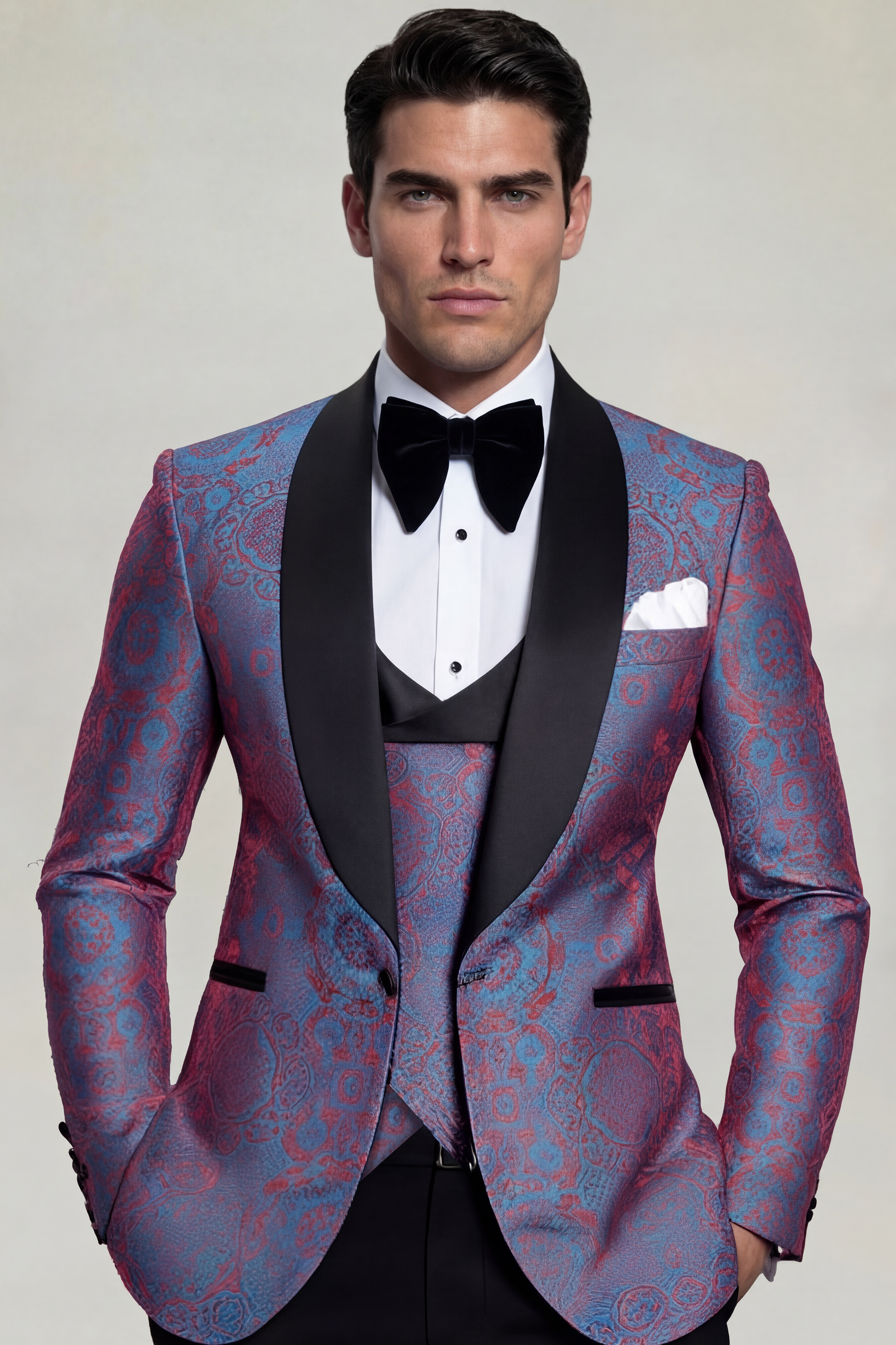 Mens-Blue-and-Red-Tuxedo-Groom-Weddibng-Suyit-from-Gentlemansguru.com