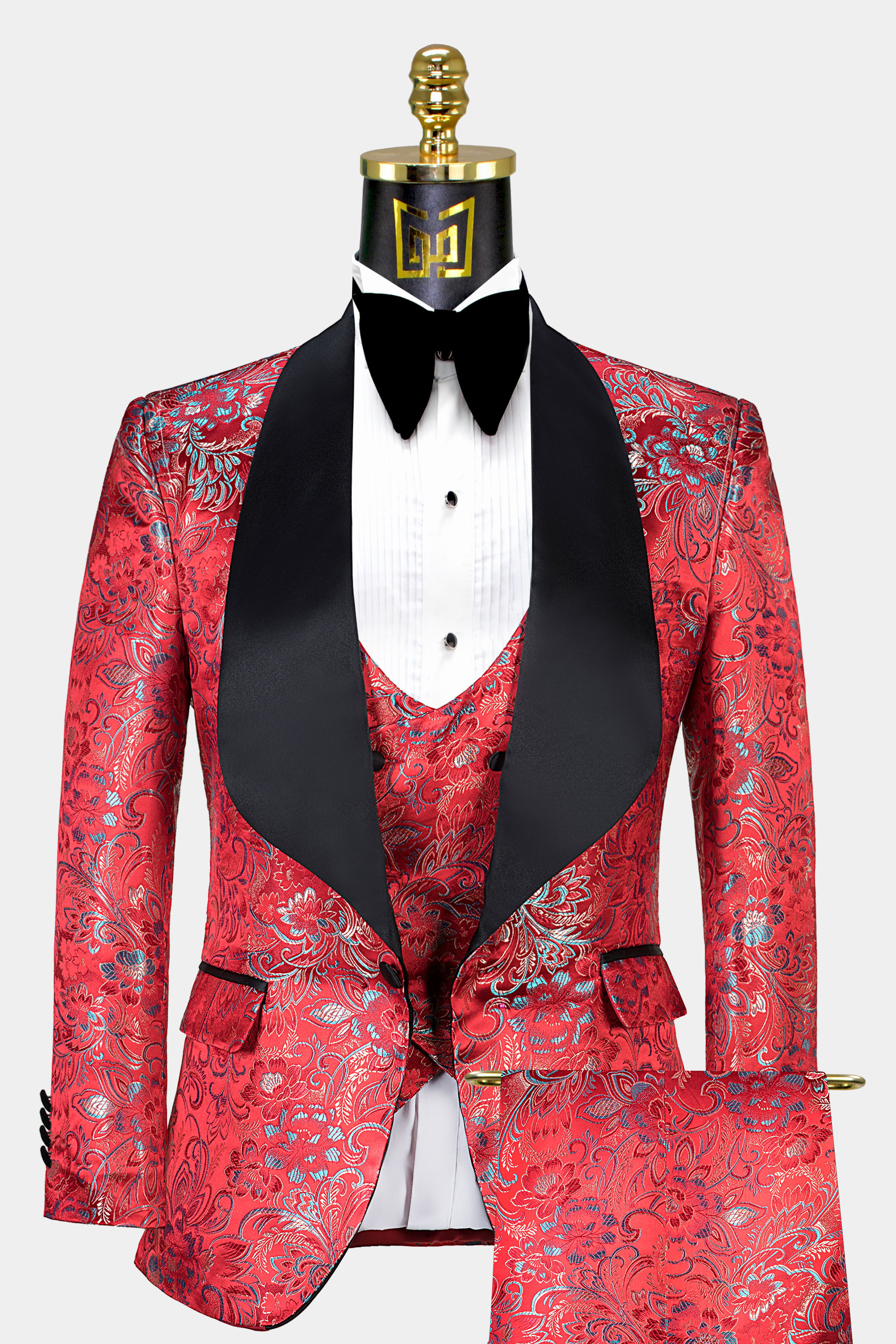 Red Floral Tuxedo Suit | Gentleman's Guru