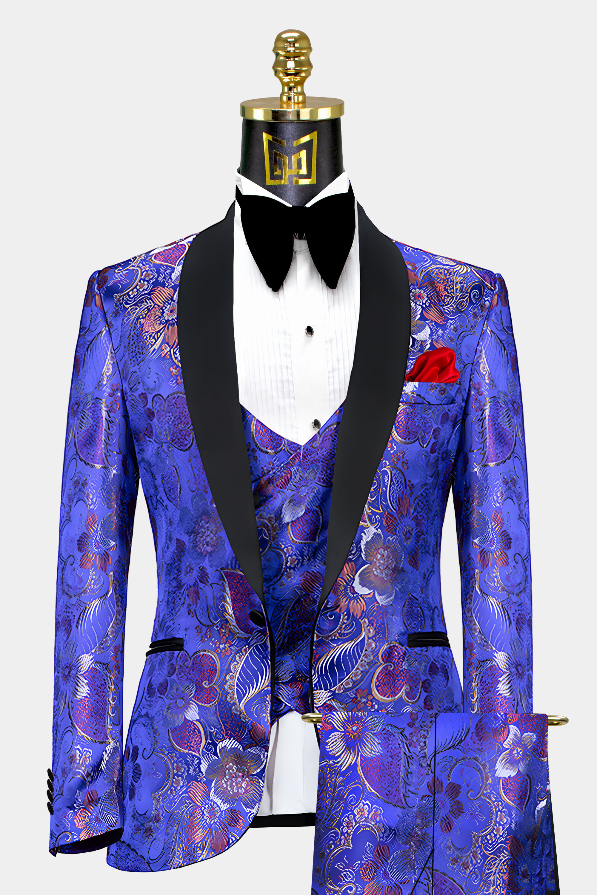 Gentleman's Guru Purple Velvet Tuxedo Jacket