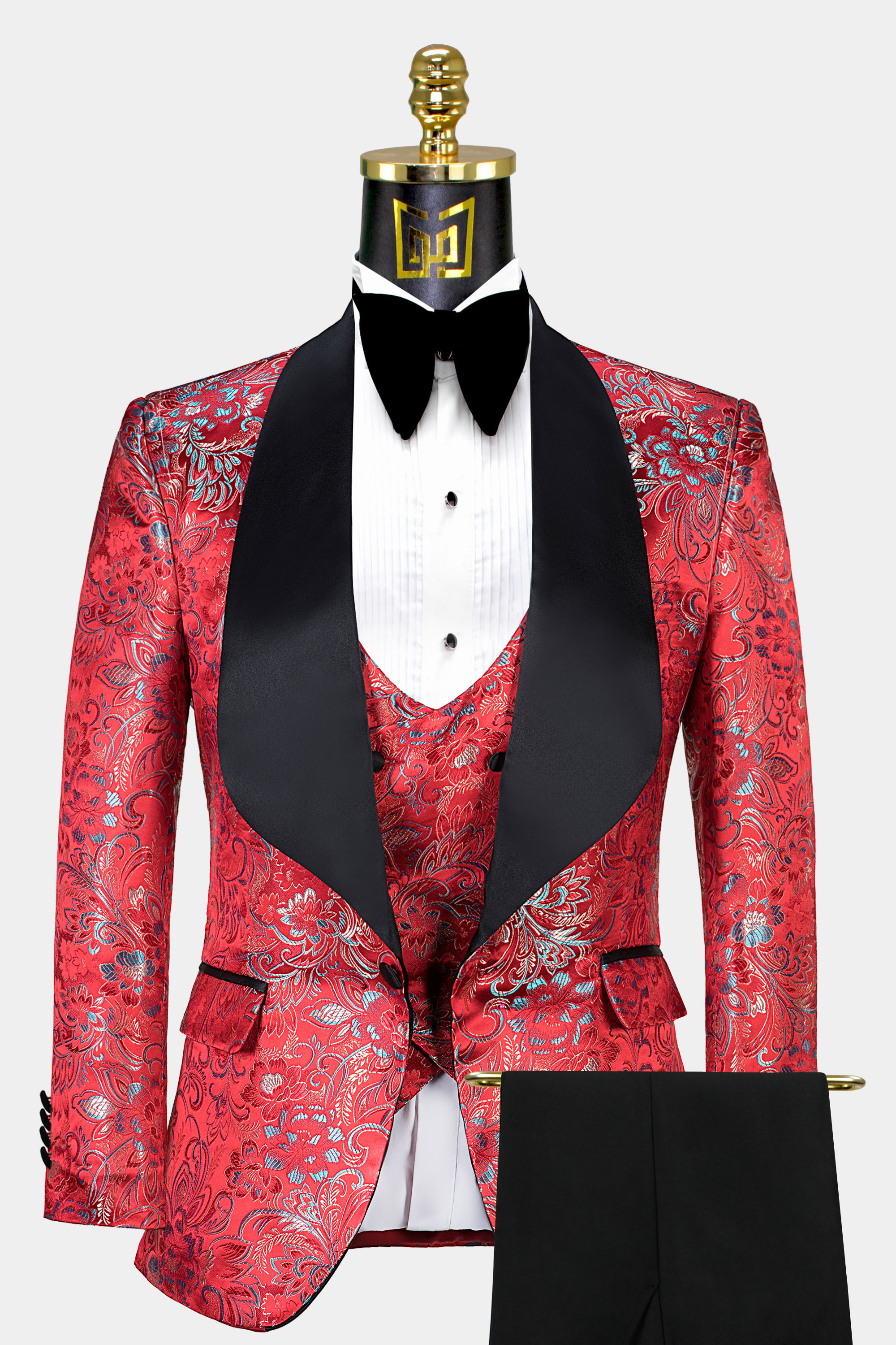Red-and-Black-Floral-Tuxedo-Wedding-Groom-Suit-from-Gentlemansguru.com