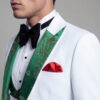 White-Tuxedo-With-Green-Floral-Trim-Exotic-Luxury-Suit-from-Gentlemansguru.com