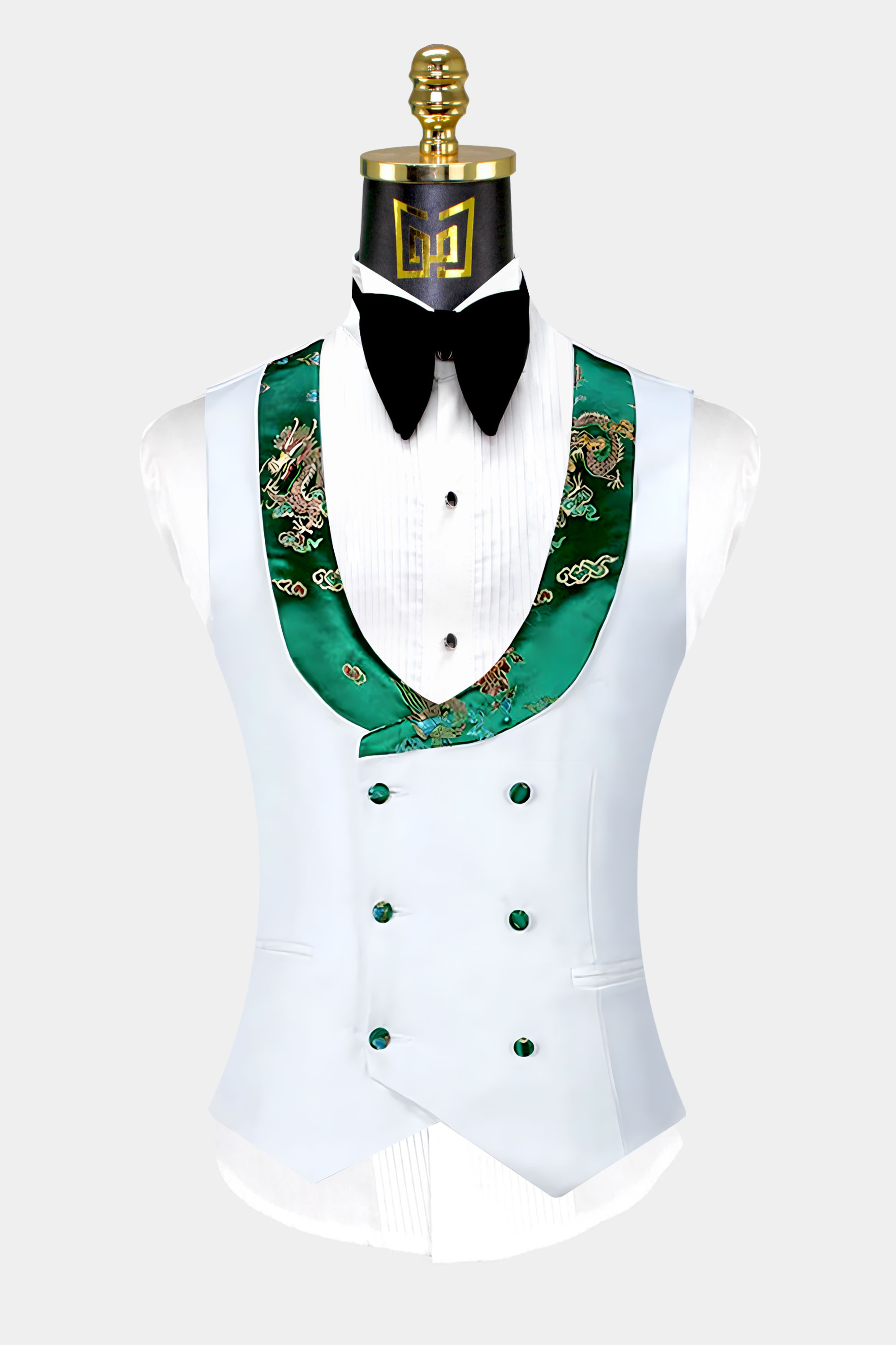White-and-Green-Tuxedo-Vest-Groom-Waistcoat-from-Gentlemansguru.Com