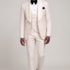 All Champagne Tuxedo Matching Trousers Full Body Walking from Gentlemansguru.com