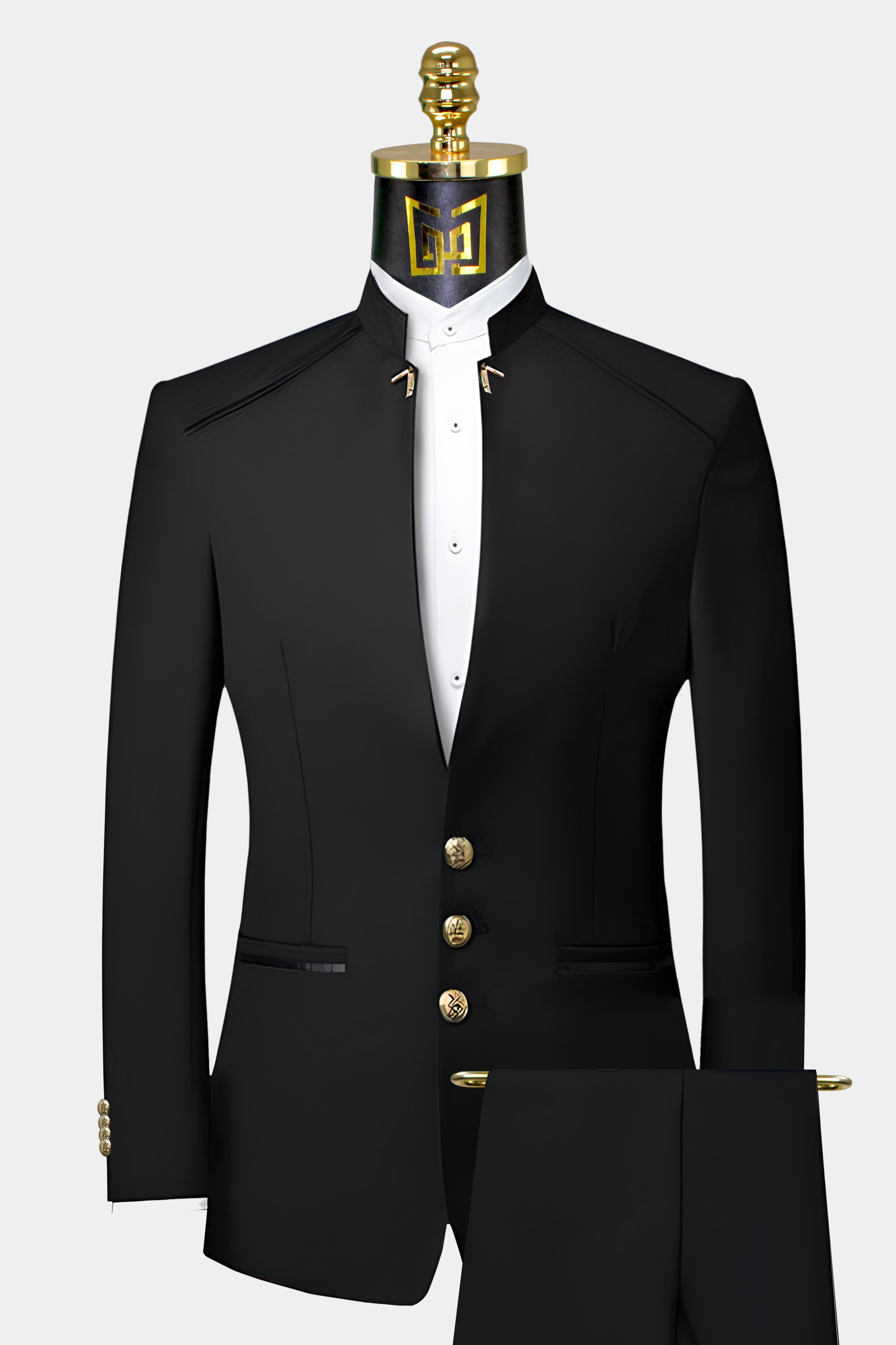 Black Mandarin Collar Suit Gentleman's Guru | lupon.gov.ph