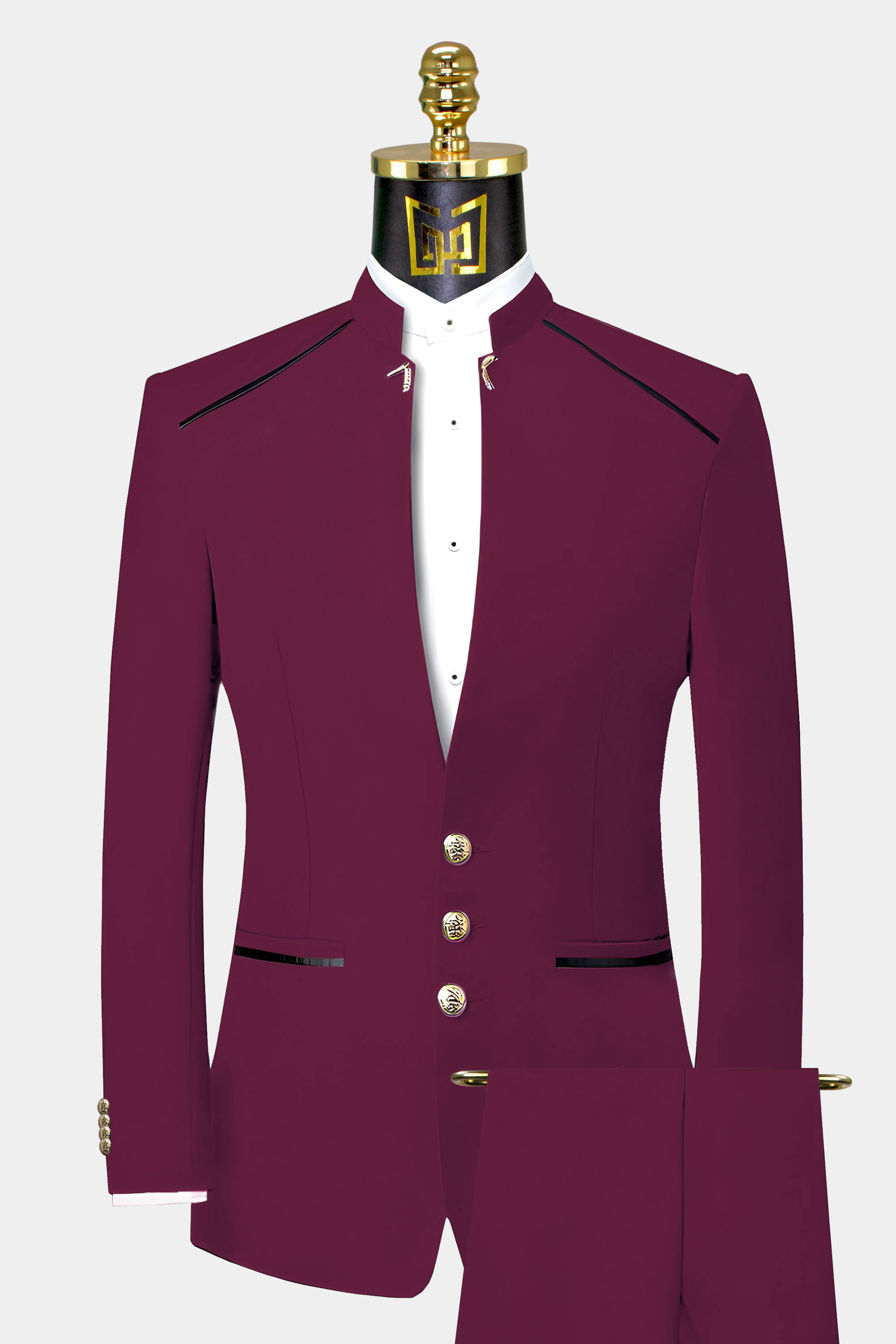 Suit with sales chinese collar