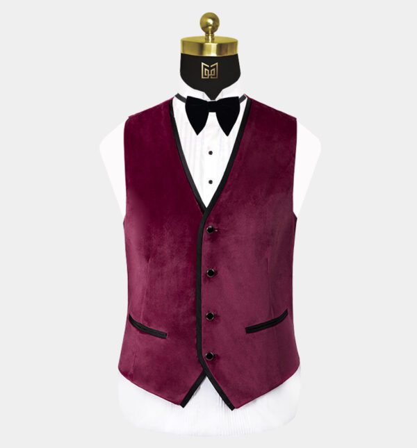 Mens-Burgundy-Velvet-Tuxedo-Vest-Wedding-Waistcoat-from-Gentlemansguru.com (2)