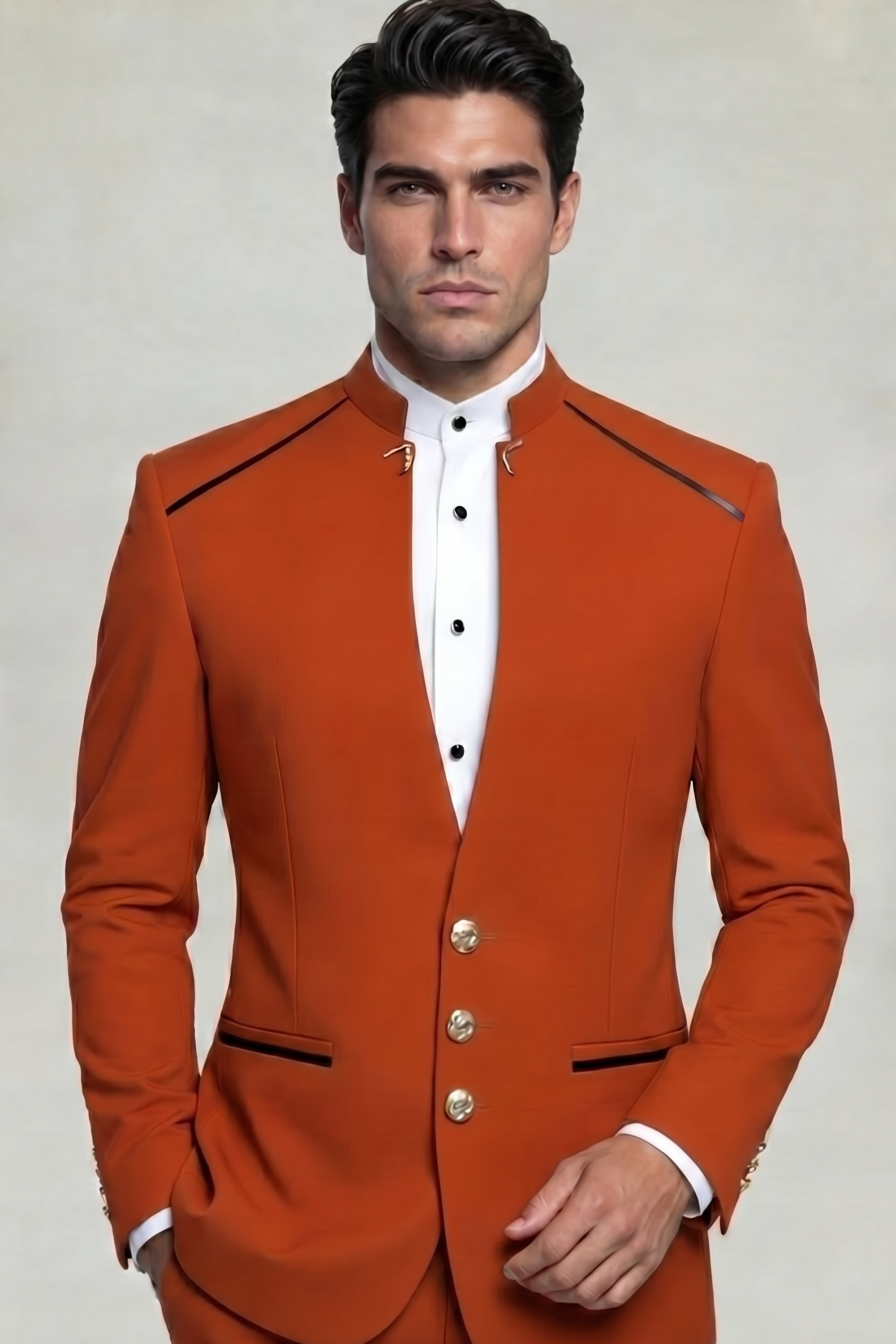 Mens-Orange-Mandarin-Collar-Suit-Wedding-Groom-from-Gentlemansguru.com