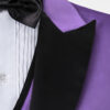 Purple Velvet Tuxedo Black Peak Lapel Close Up from Gentlemansguru.com