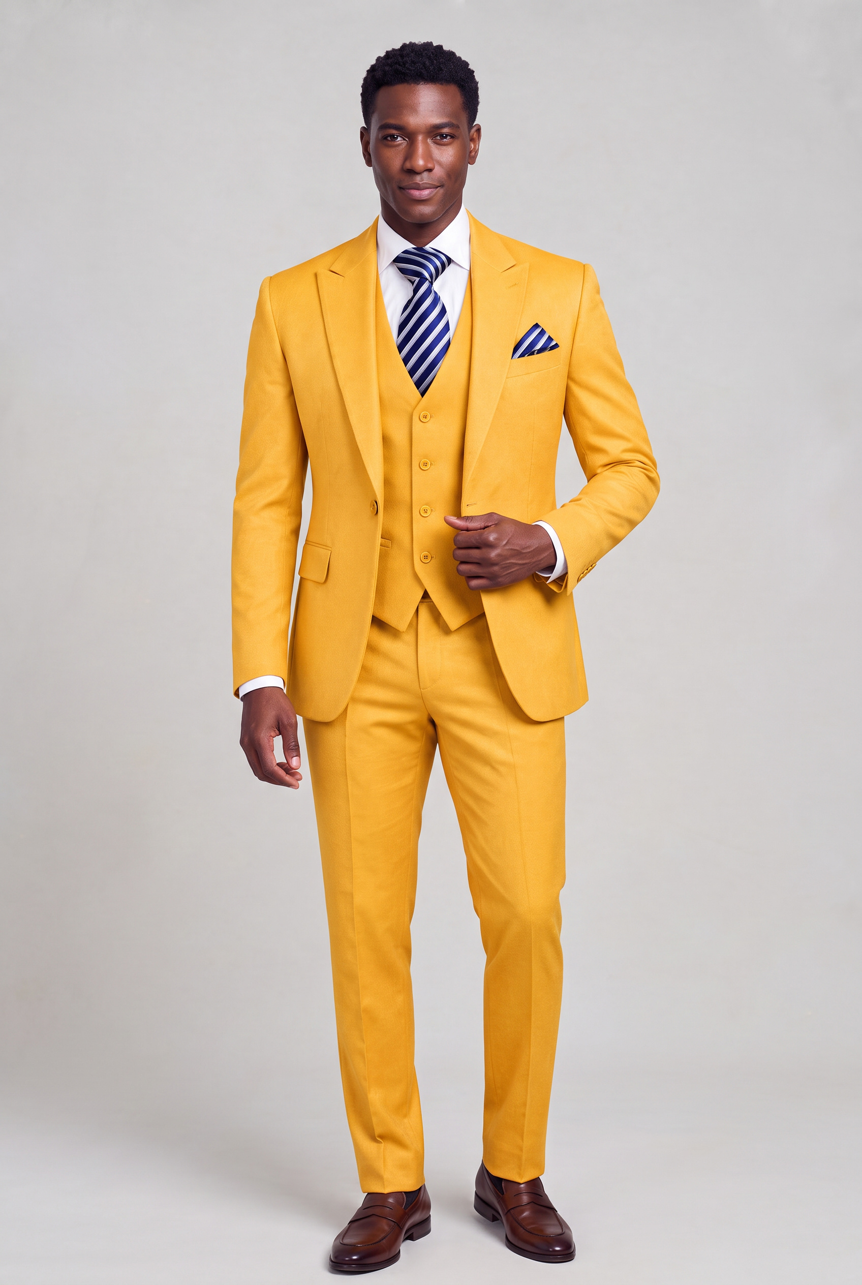All Gold Suit Full Body Standing from Gentlemansguru.com
