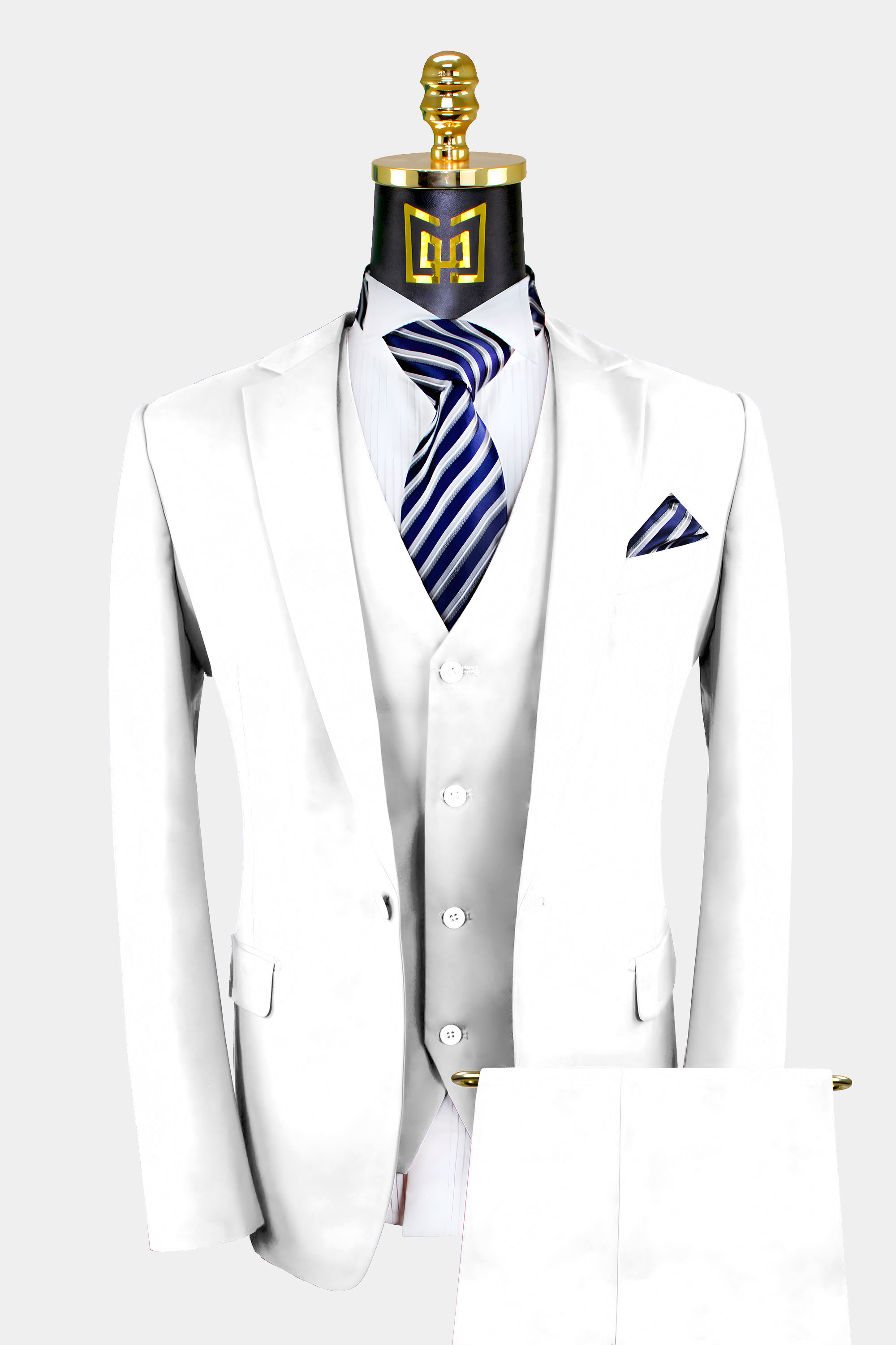 Mens-3-Piece-White-Suit-Groom-Wedding-Prom-Tuxedo-from-Gentlemansguru.com