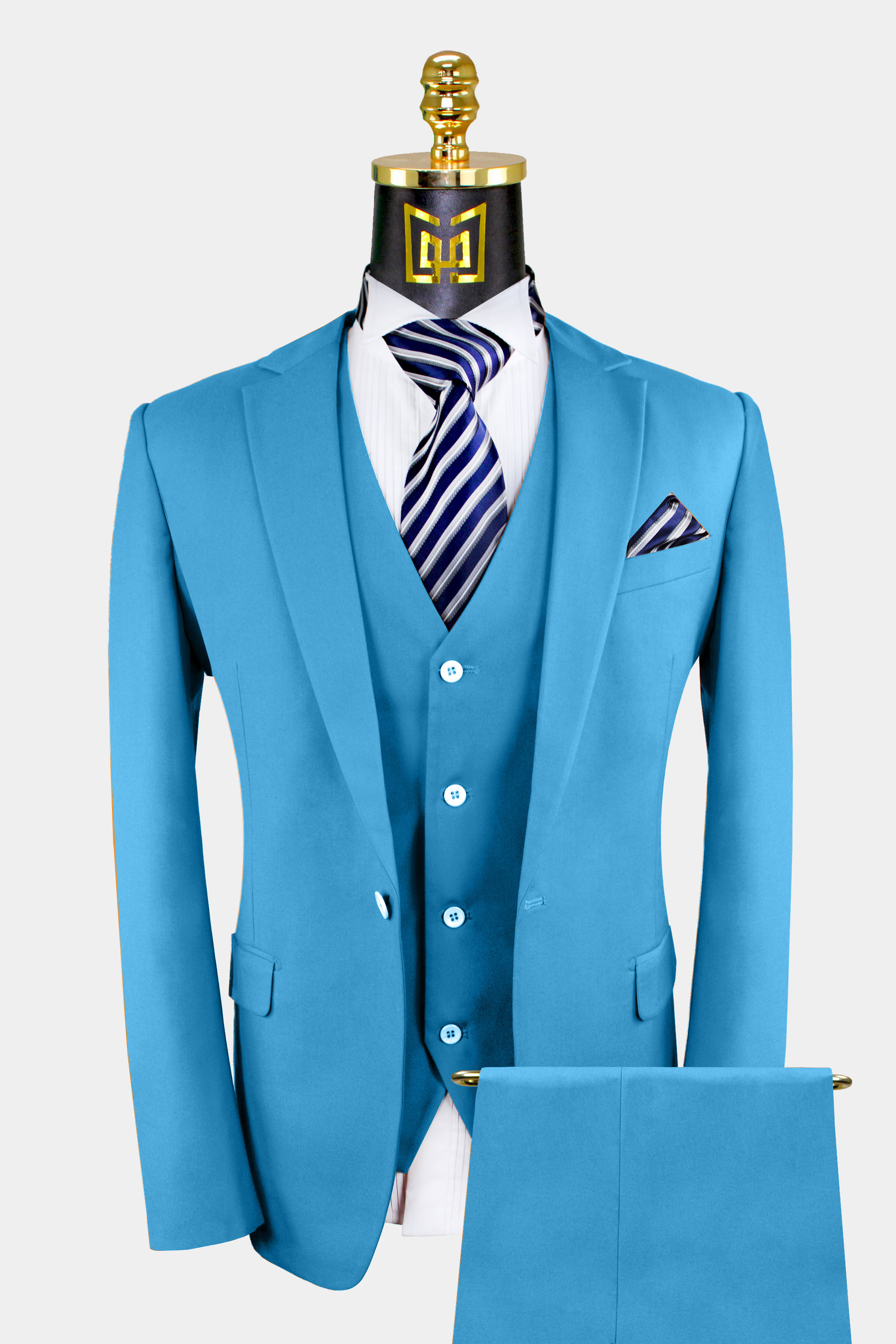 Classic Cerulean Light Blue Suit - 3 Piece
