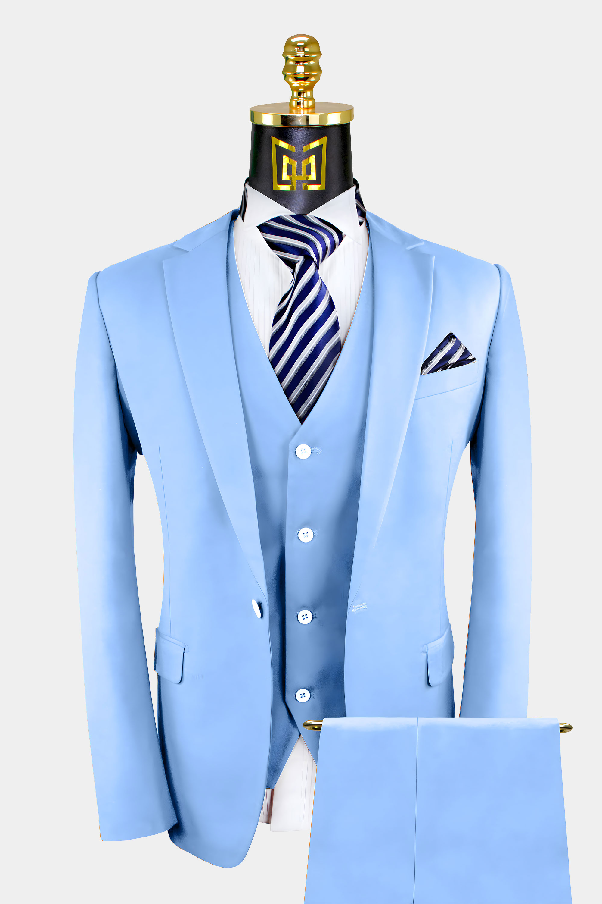 Classic Sky Blue Suit - 3 Piece