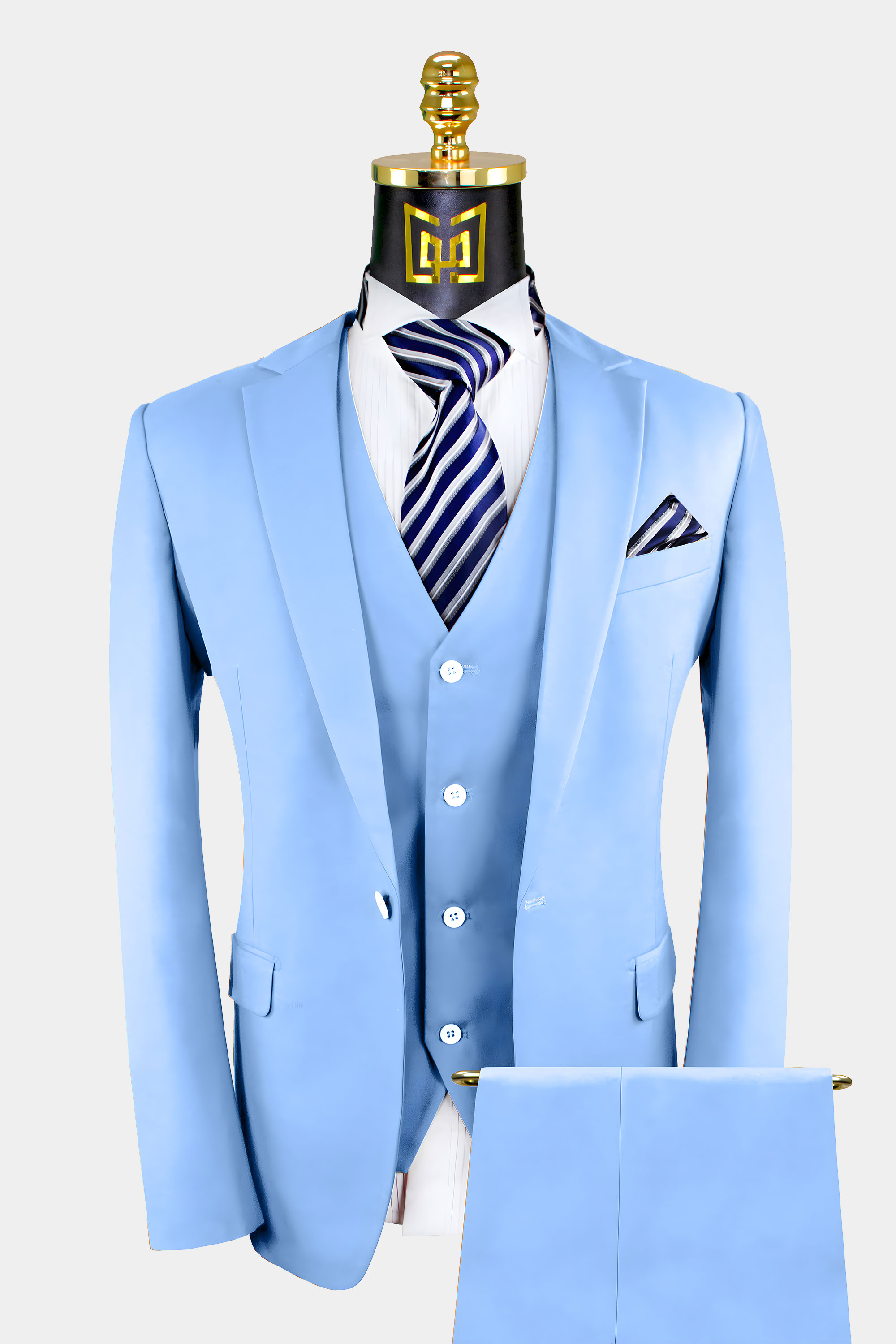 Men s Sky Blue Suit 3 Piece Gentleman s Guru