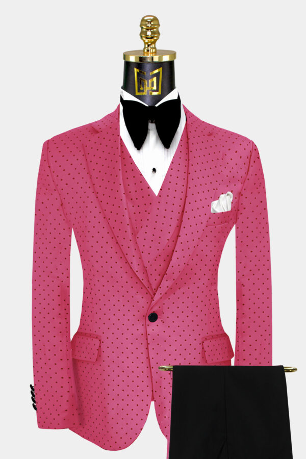 Black-and-Hot-Pink-Suit-Wedding-Groom-Tuxedo-from-Gentlremansguru.com