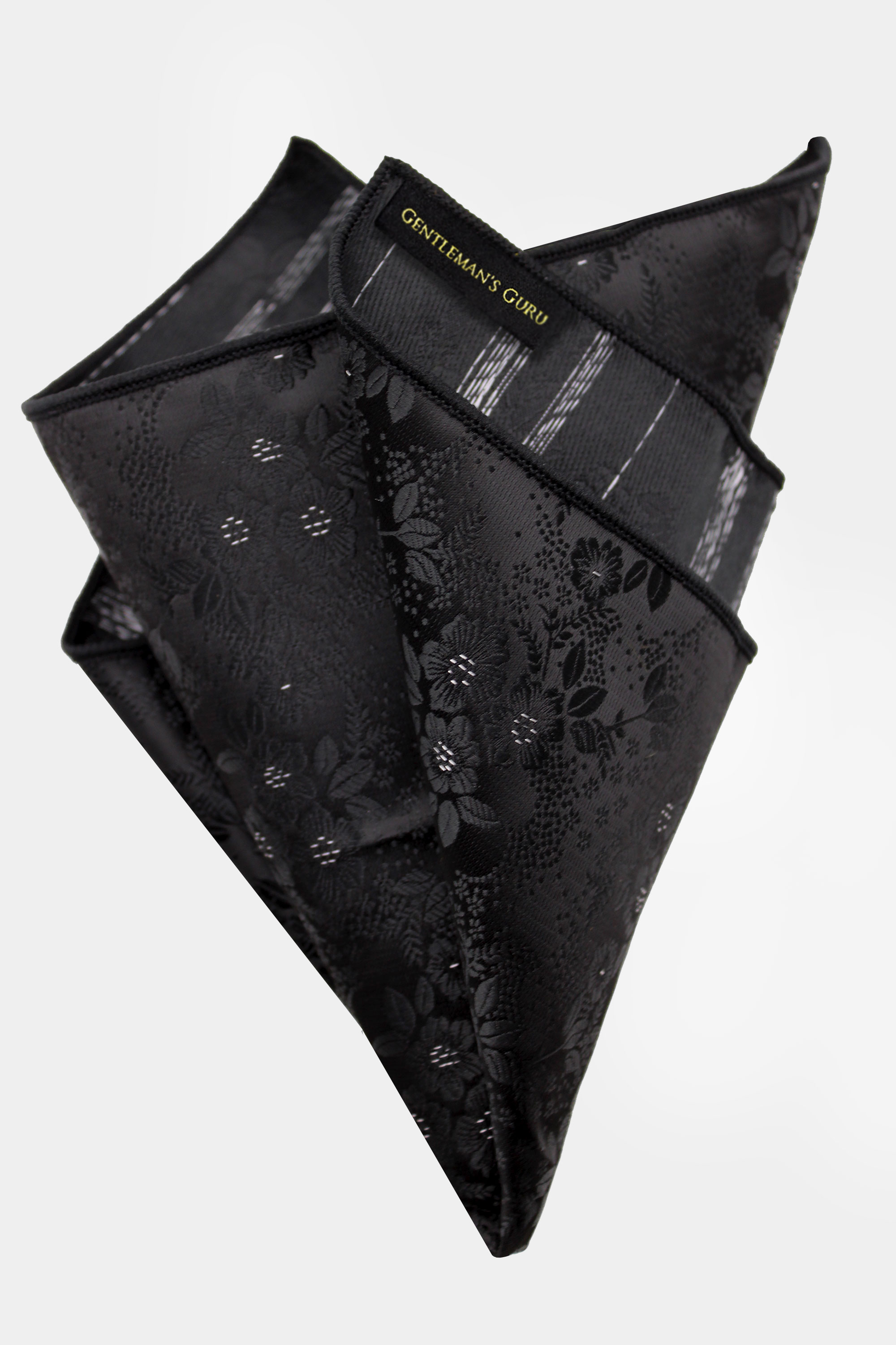 Black-Floral-Pocket-Square-Handkerchief-from-Gentlemansguru.com