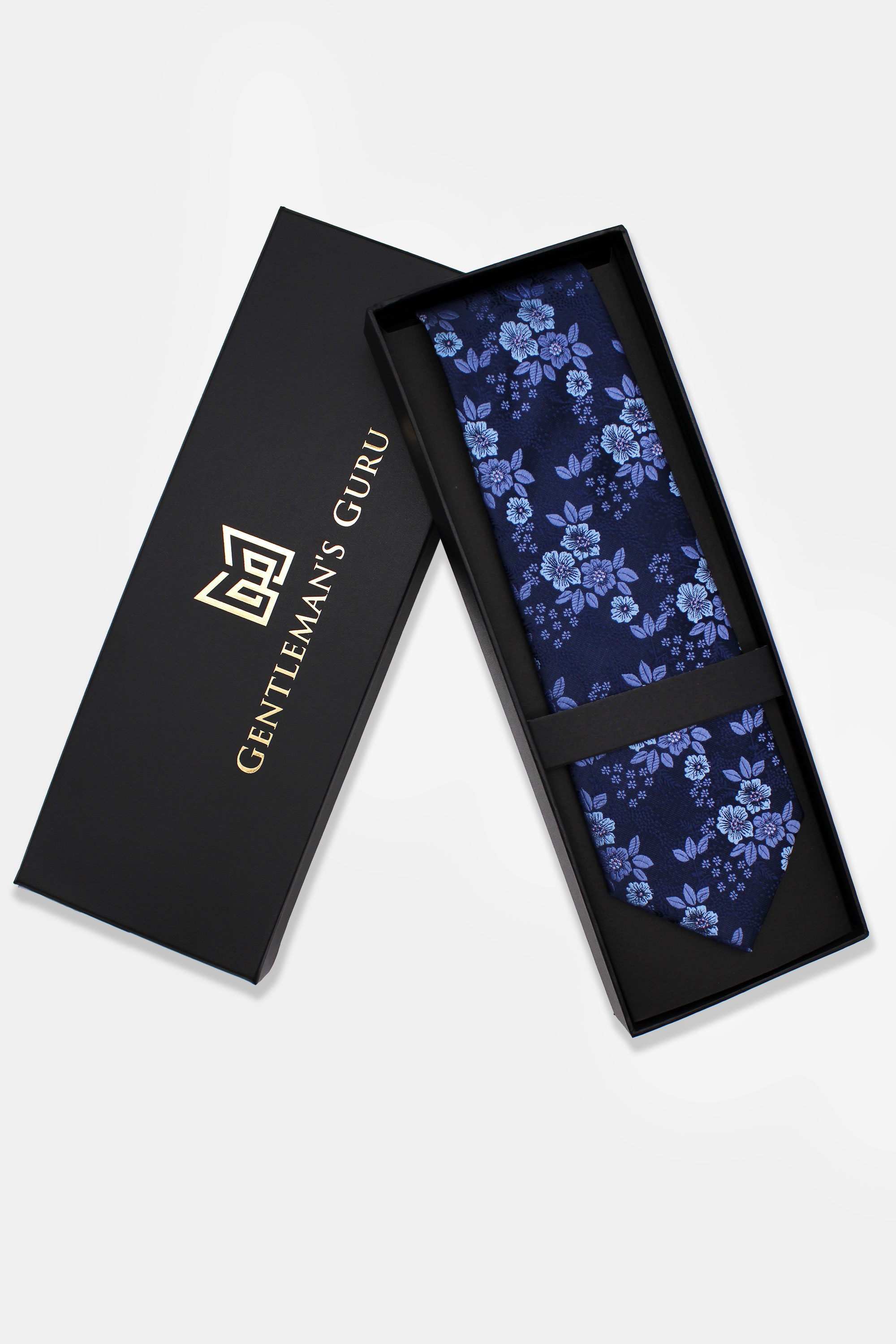 Blue-Floral-Necktie-Navy-Tie-Wedding-from-Gentlemansguru.com