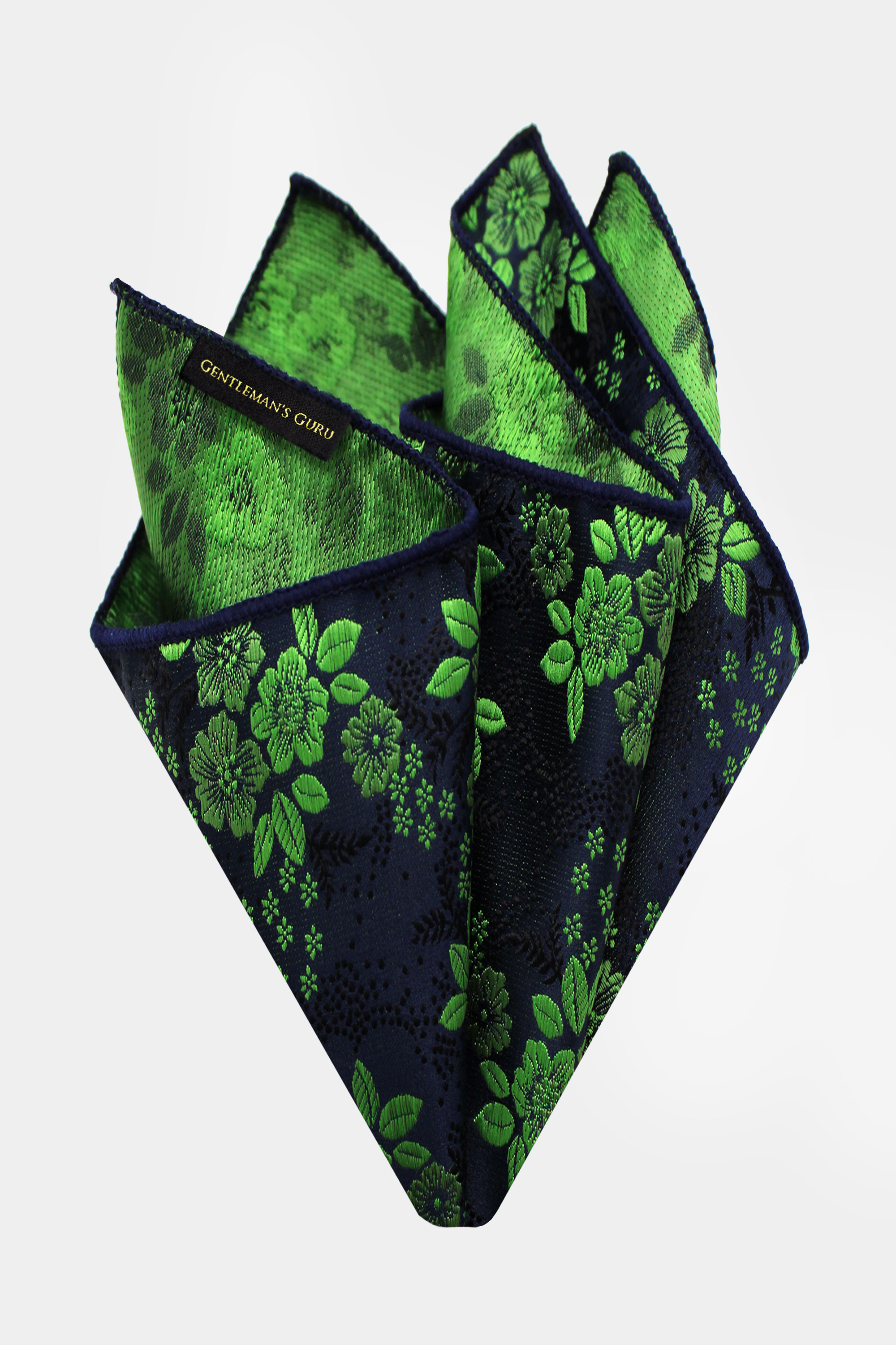 Green-Floral-Pocket-Square-Handkerchief-from-Gentlemansguru.com