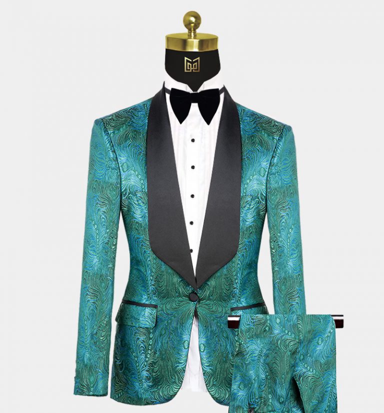 Mens Suit Blue and Green main image 1