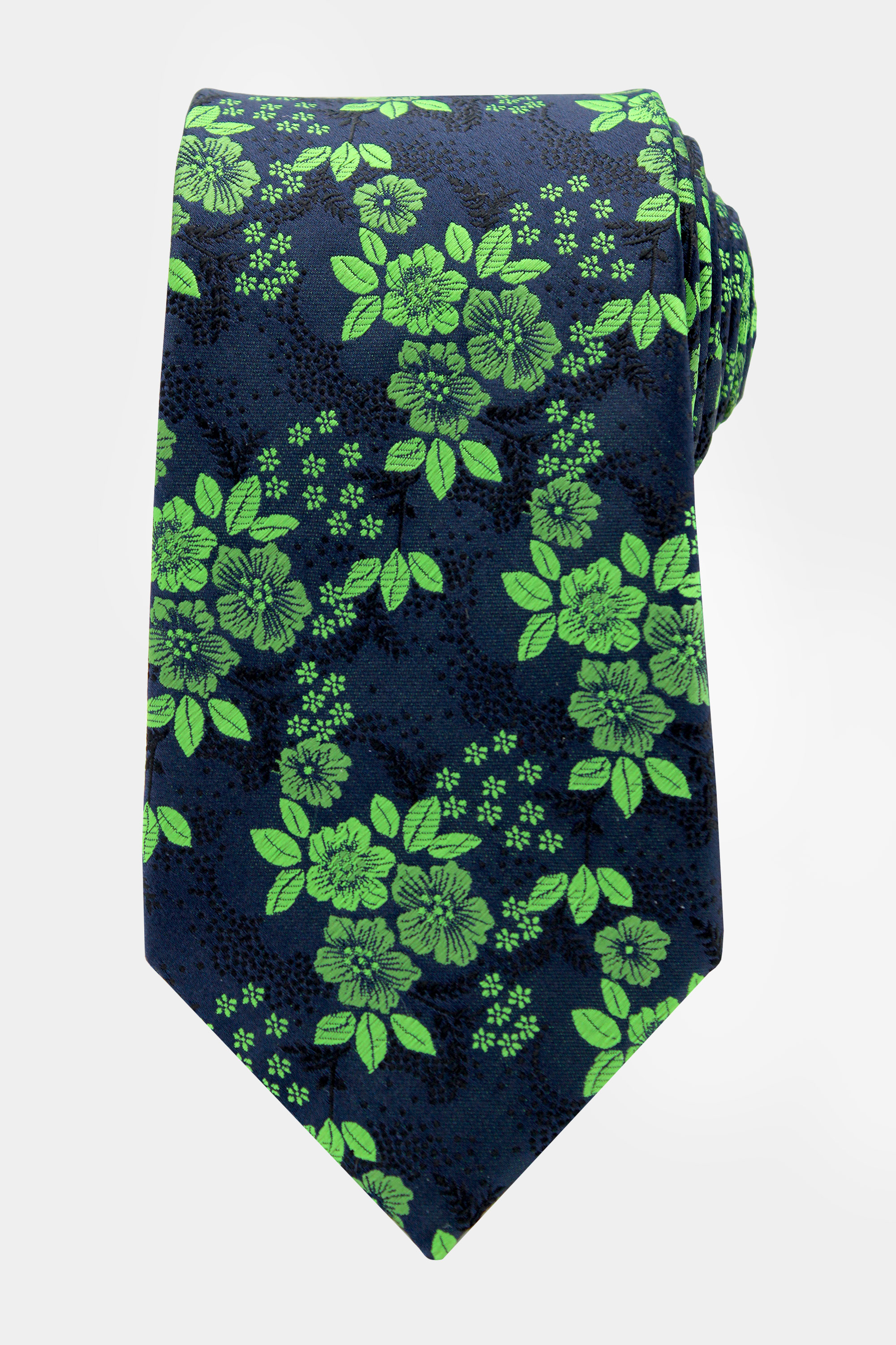 Navy and Green Floral Bow Tie – Peake Ties