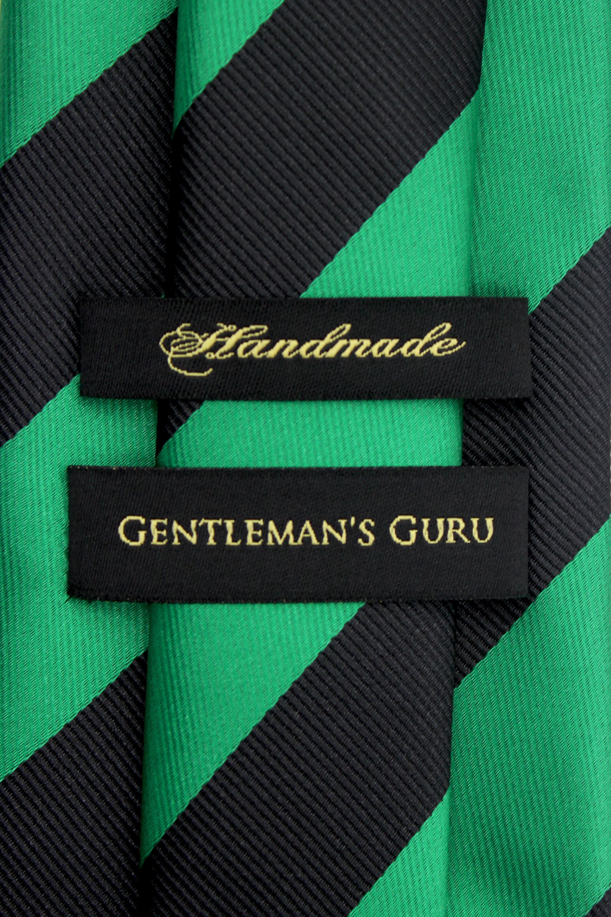 Green-and-Black-Striped-Branded-Tie-from-Gentlemansguru.com