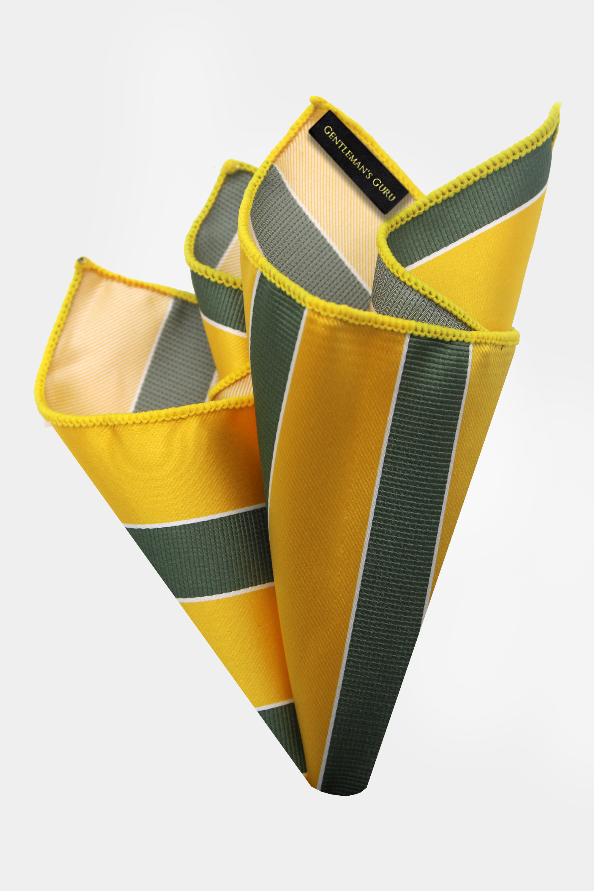 Green-and-Gold-Striped-Pocket-Square-Handkerchief-from-Gentlemansguru.com
