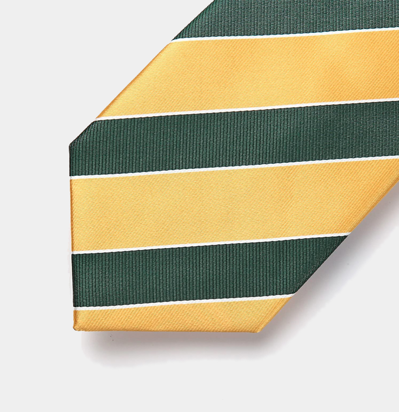 Green and Gold Striped Tie Gentleman's Guru