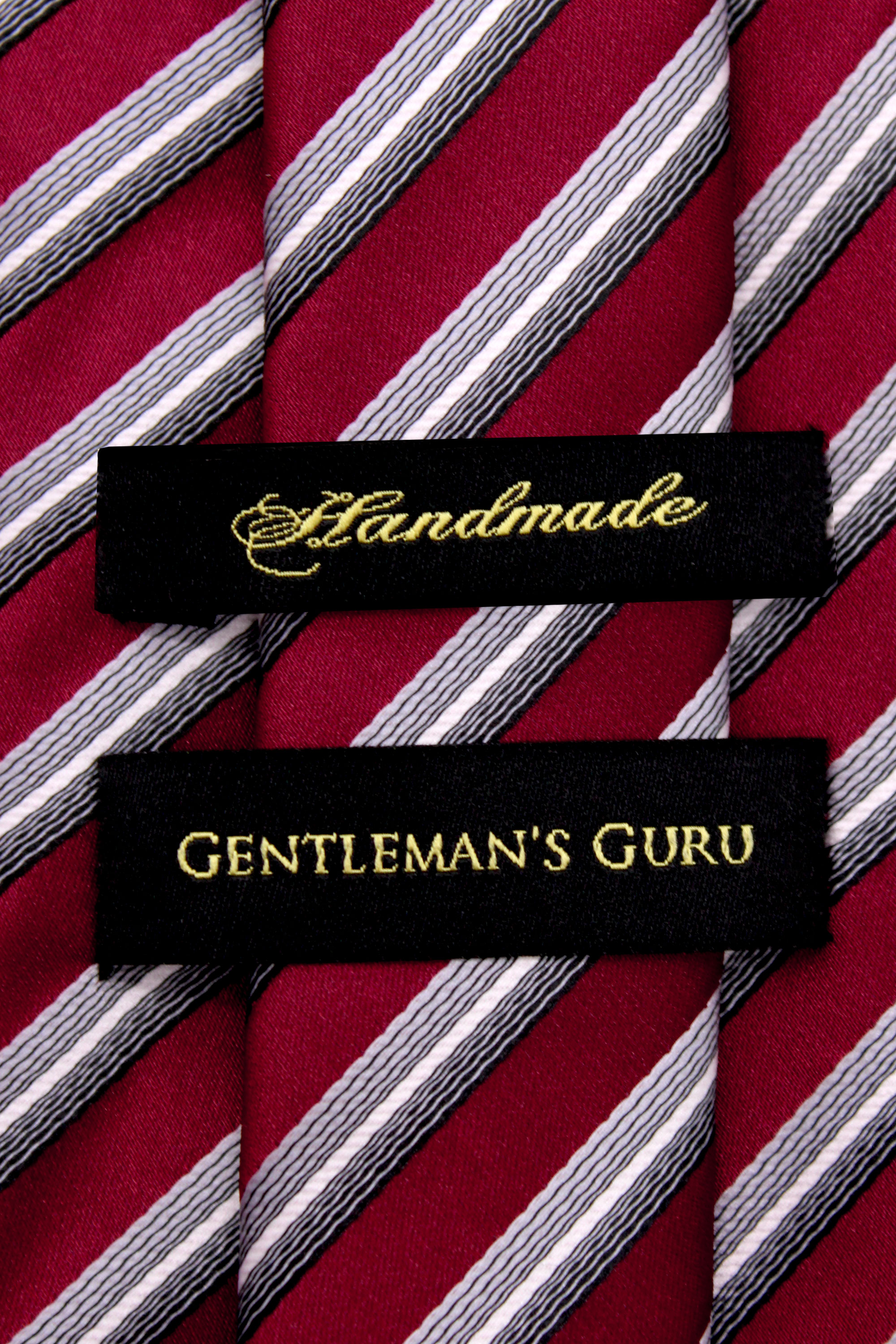 Art of The Gentleman Lapel Pin - Striped Burgundy Tie