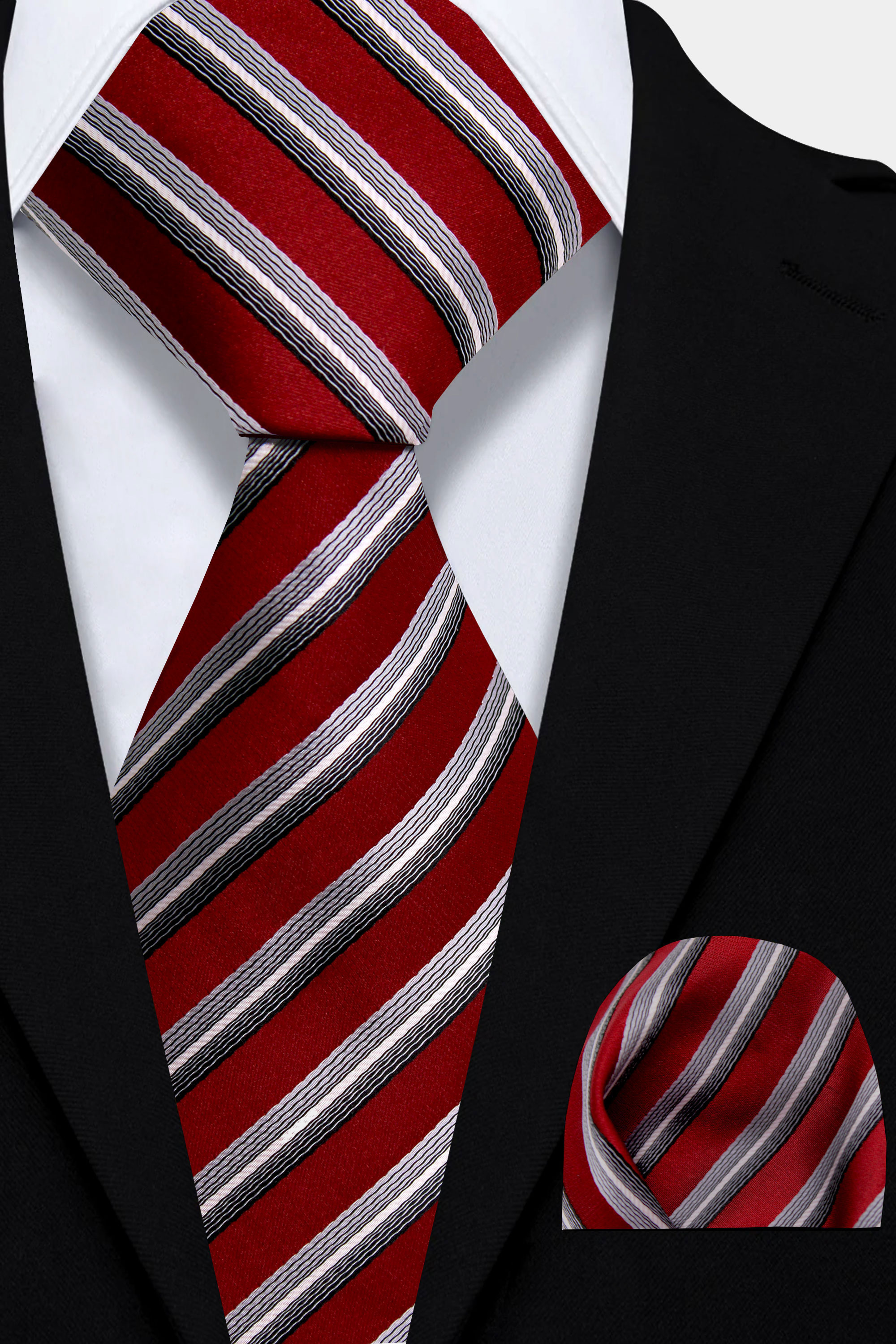 Mens-Burgundy-Striped-Tie-and-Pocket-Square-Set-Wedding-Groom-Necktie-from-Gentlemansguru.com