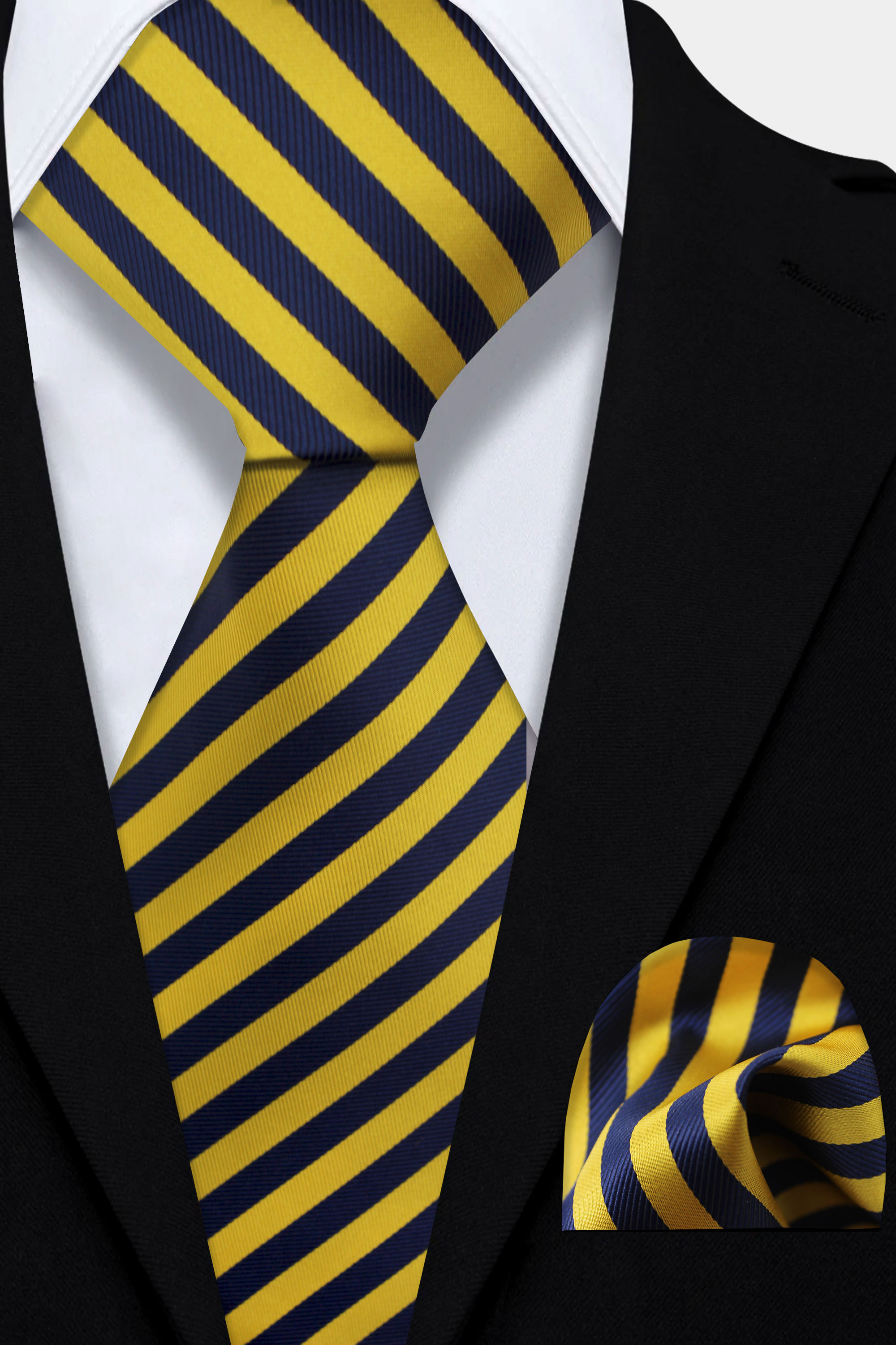 Mens-Gold-and-Navy-Blue-Striped-Tie-and-Pocket-Square-Set-Wedding-Groom-Necktie-from-Gentlemansguru.com